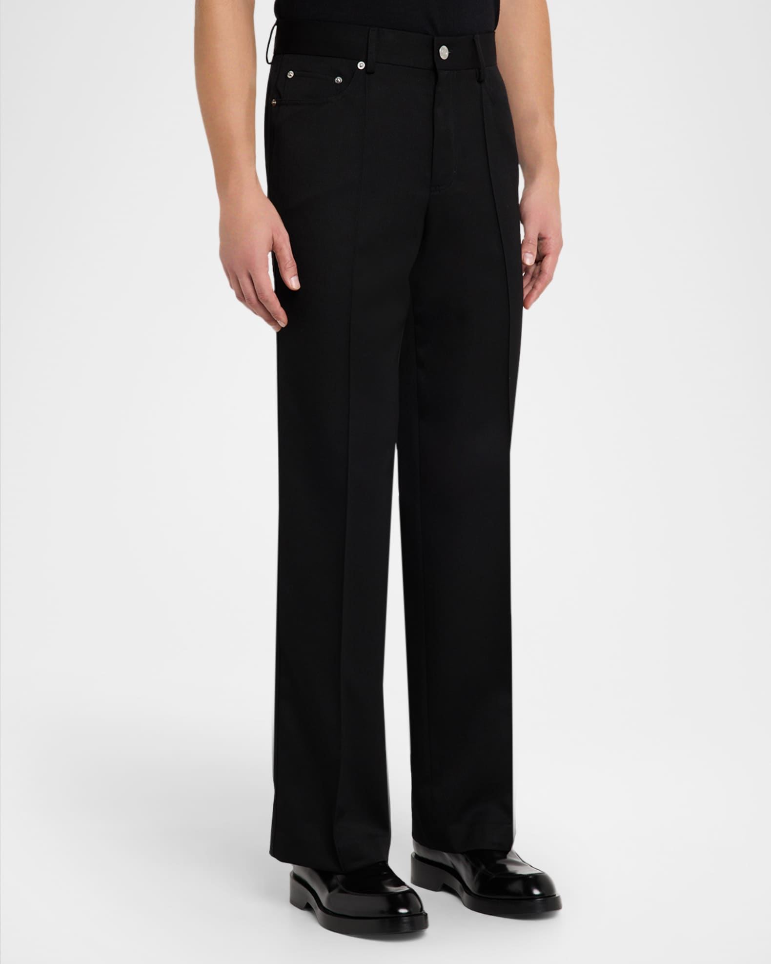 Helmut Lang Men's Straight-Leg Pintuck Pleated Five-Pocket