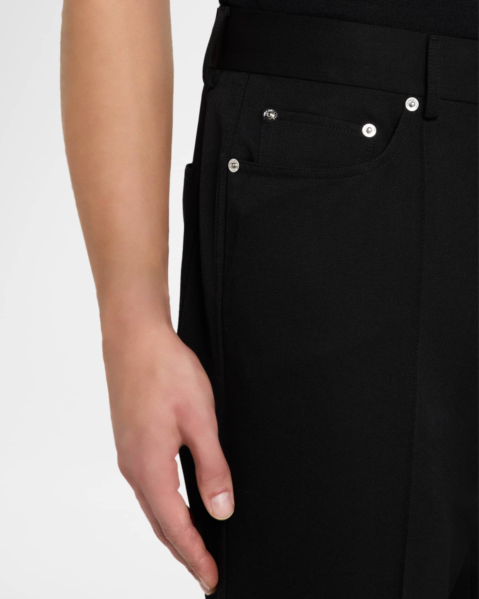 Helmut Lang Men's Straight-Leg Pintuck Pleated Five-Pocket