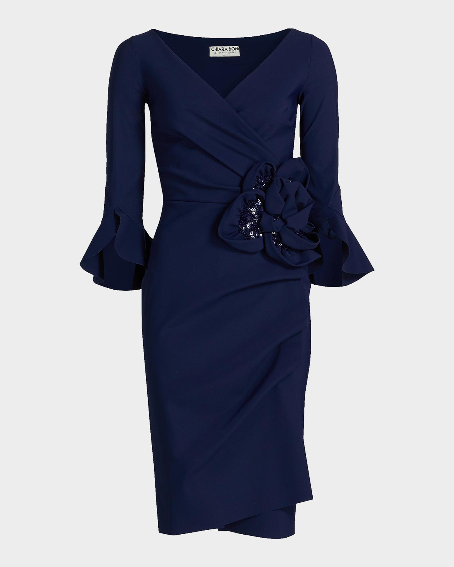 sequin rosette dress Oscar de La Renta