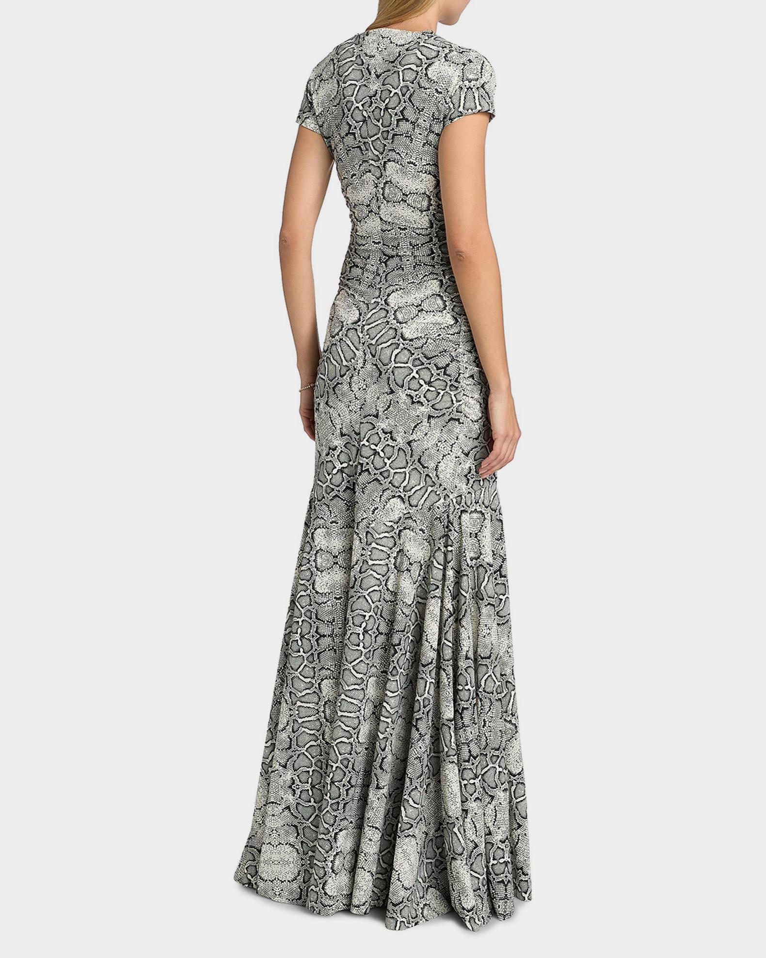 Chiara Boni La Petite Robe Riensen Snakeskin-Print Trumpet Gown