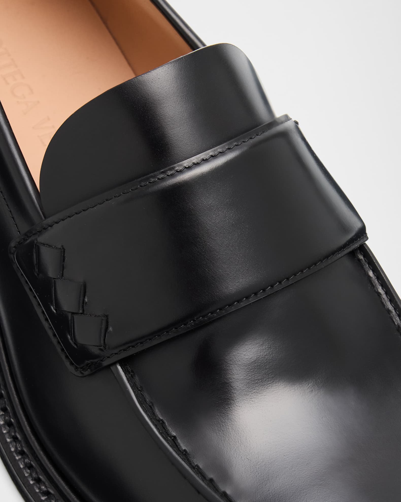 Bottega Veneta Men's Haddock Leather Penny Loafers | Neiman Marcus