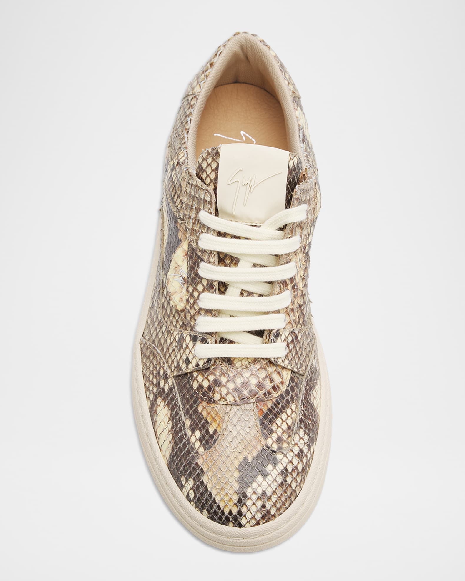 Giuseppe Zanotti Men's GZ94 Snake-Effect Leather Sneakers | Neiman