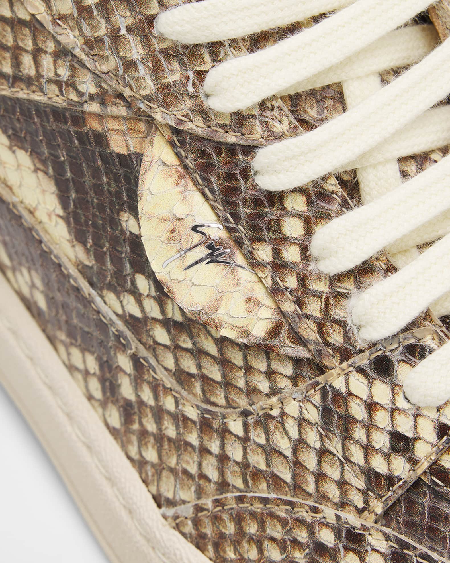 Giuseppe Zanotti Men's GZ94 Snake-Effect Leather Sneakers | Neiman
