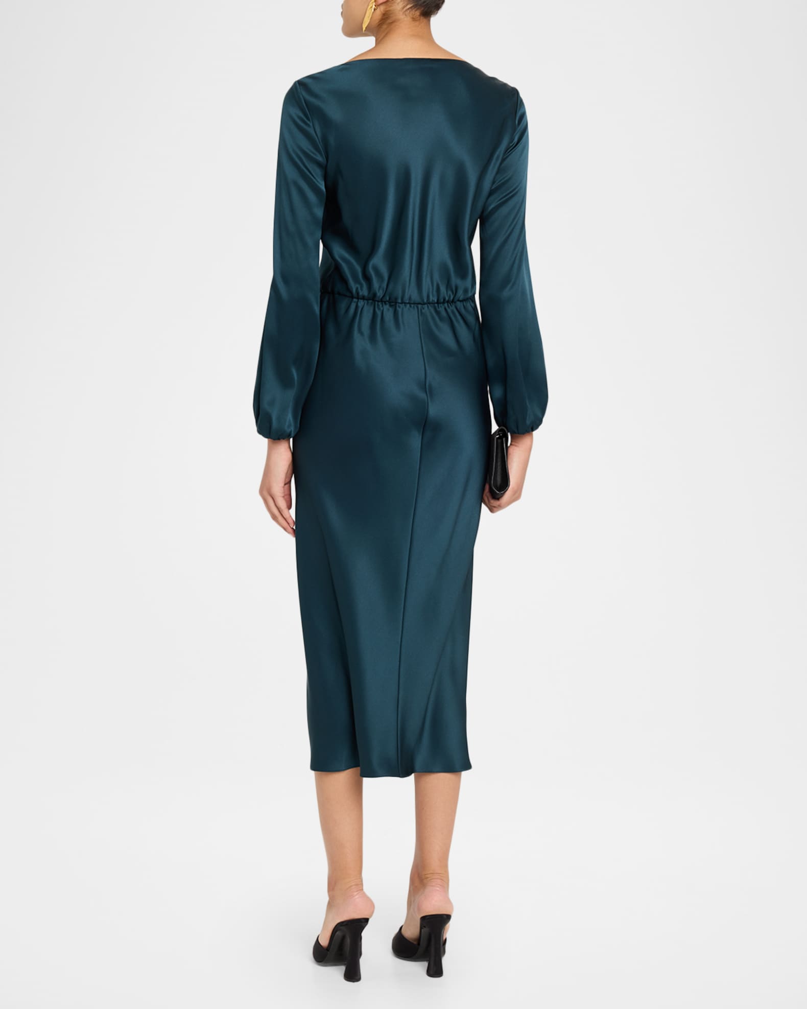 long sleeve jersey maxi dress SKYE - Long-sleeve jersey maxi dress with open-back detail by SIEDRÉS