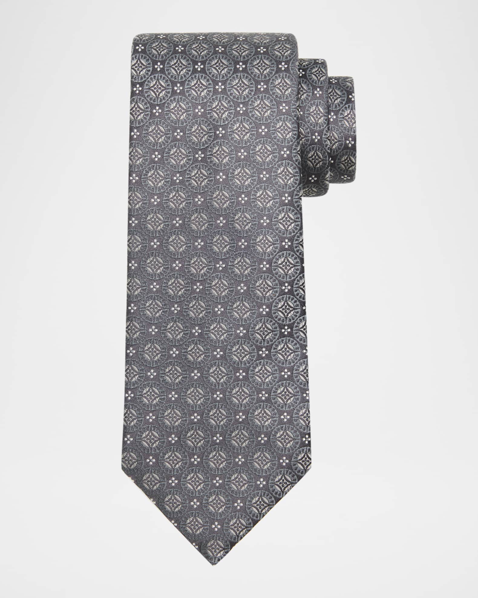 Brunello Cucinelli Men's Geometric Silk Tie | Neiman Marcus