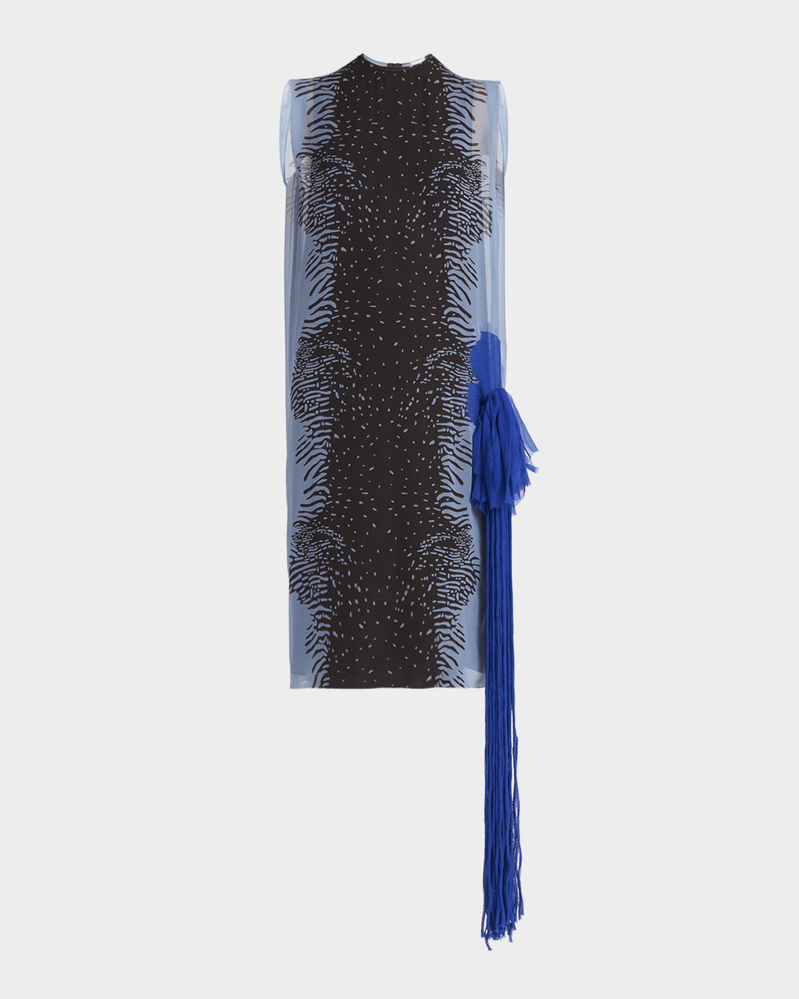 Ferragamo Cuttle Fish Print Silk Sleeveless Shift Dress | Neiman