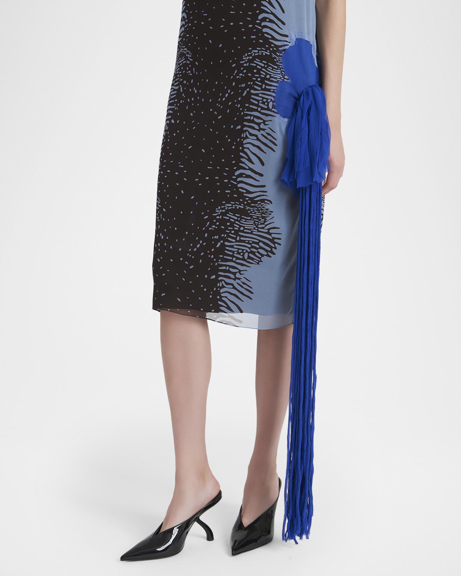 Salvatore Ferragamoワンピース FERRAGAMO Cuttle Fish Print Silk Sleeveless Shift Dress | Neiman