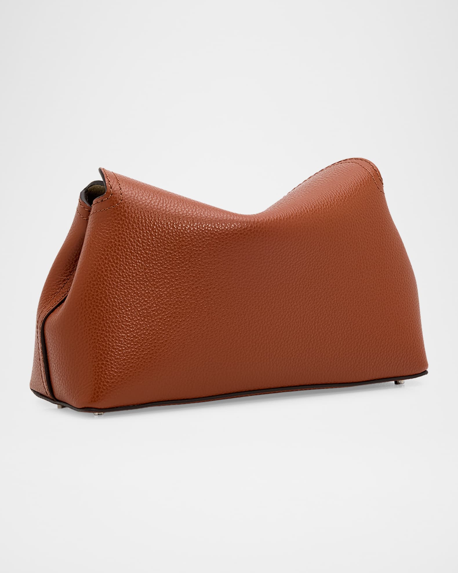 Toteme T-Lock Soft Textured Palmellato Leather Clutch | Neiman Marcus