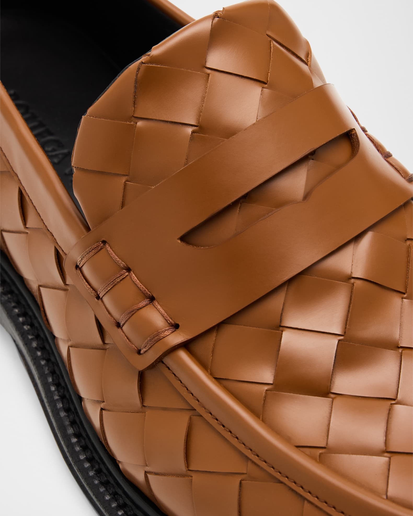 Bottega Veneta Men's James Intrecciato Leather Loafers | Neiman Marcus