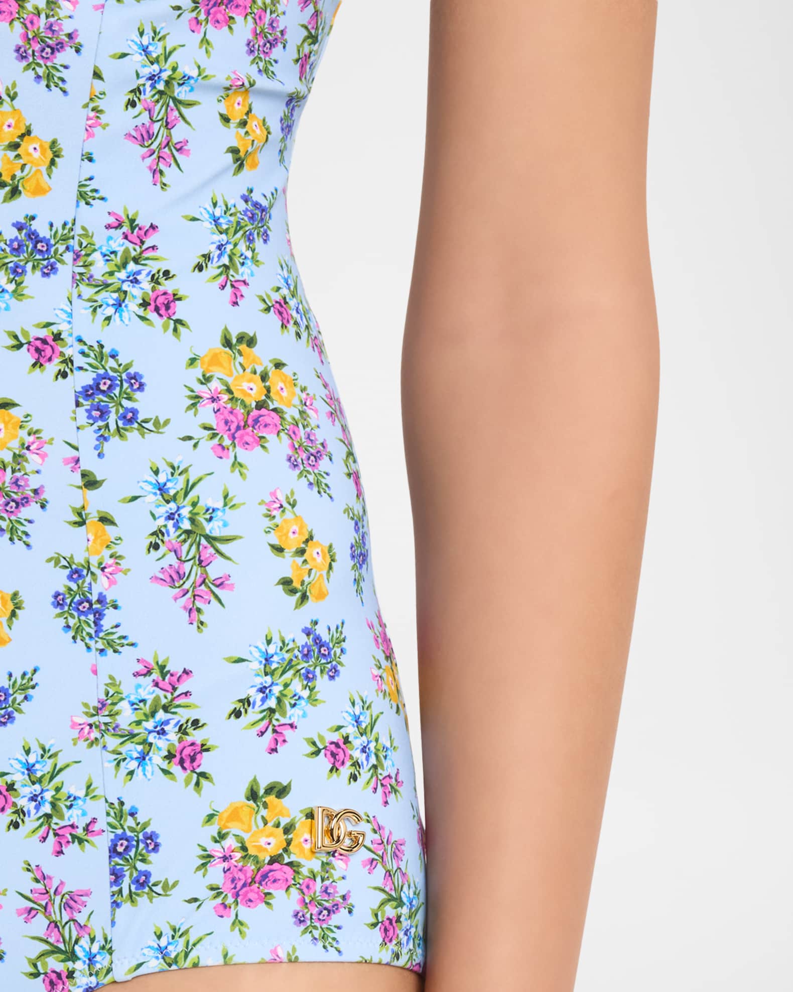 Dolce&Gabbana Floral Balconette One-Piece Swimsuit | Neiman Marcus