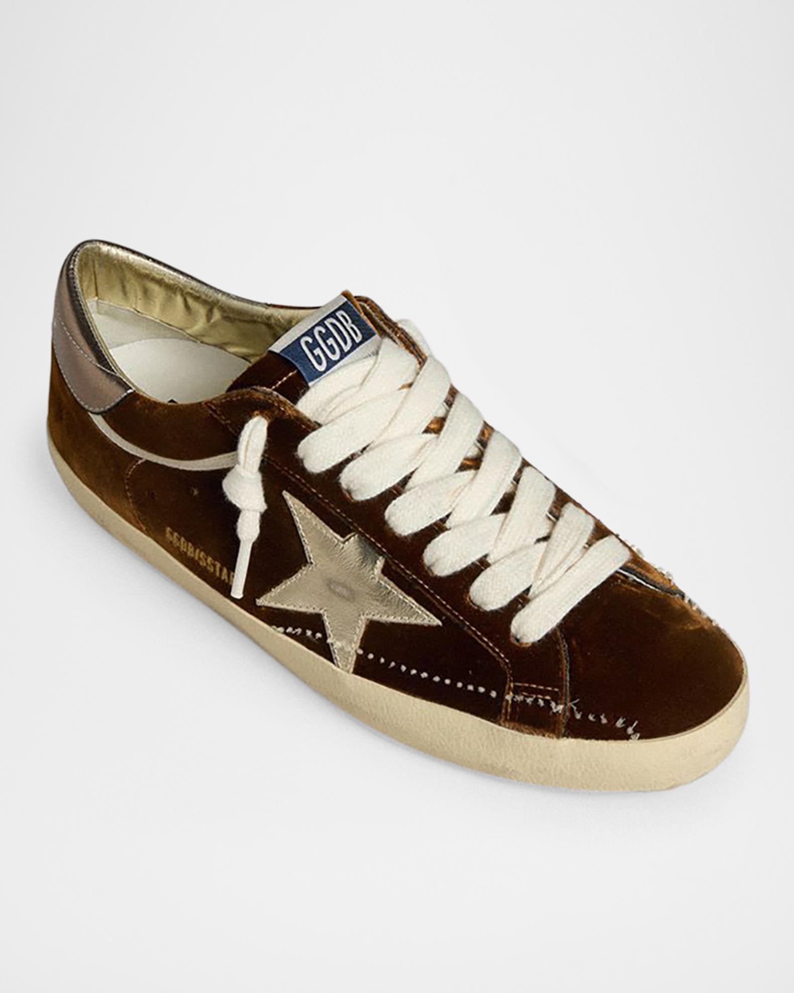 Golden Goose Super-Star Velvet Low-Top Sneakers | Neiman Marcus