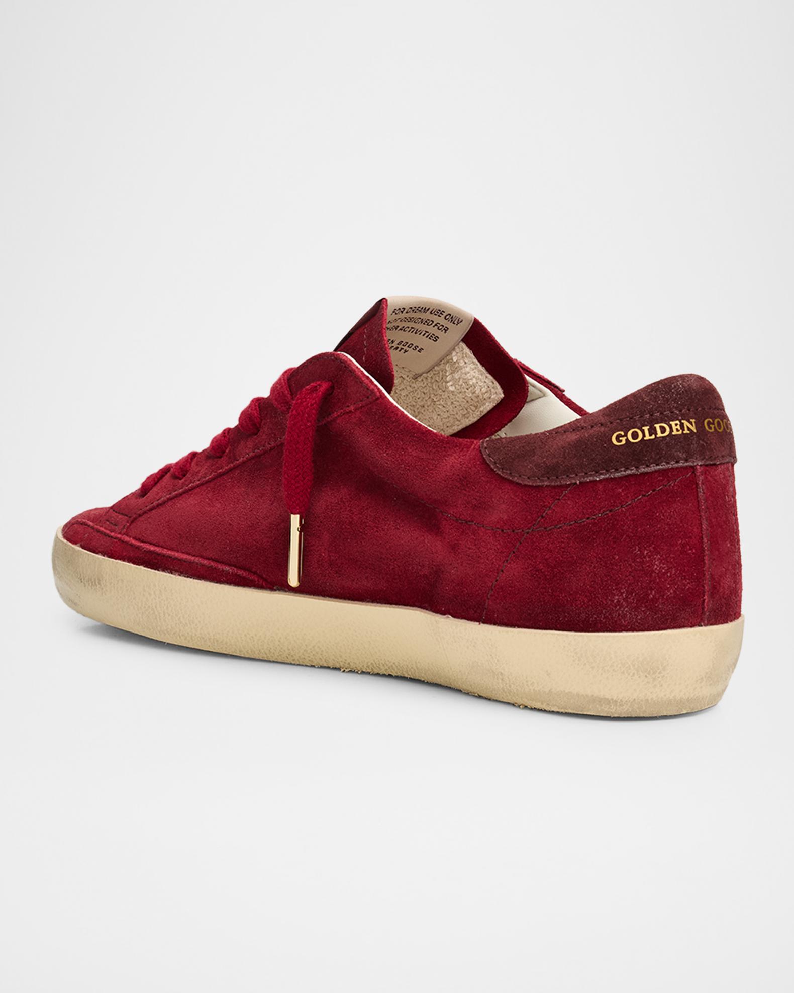 Golden Goose Super-Star Suede Glitter Low-Top Sneakers | Neiman Marcus