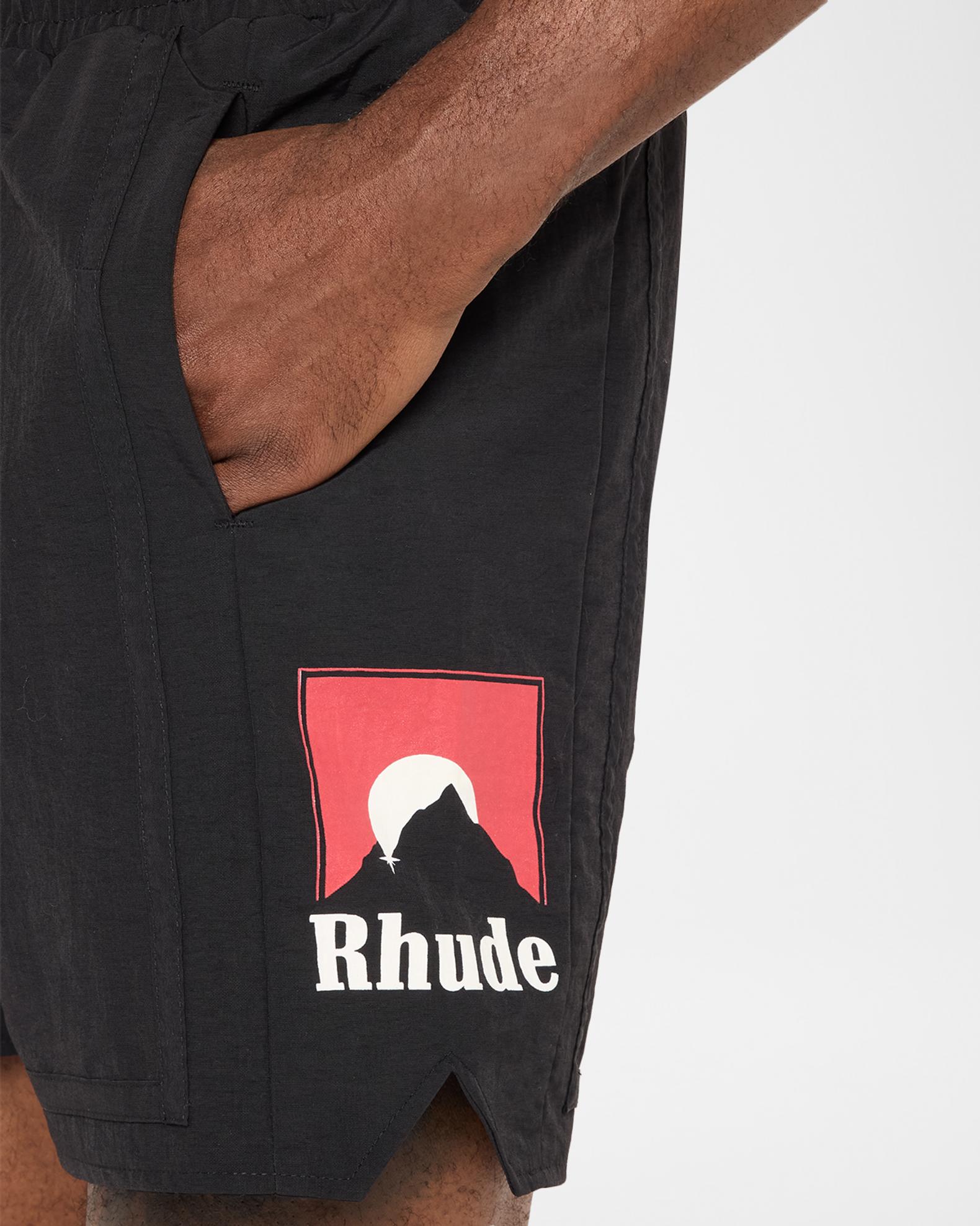 Rhude Logo Elasticized Drawstring Swim Shorts | Neiman Marcus