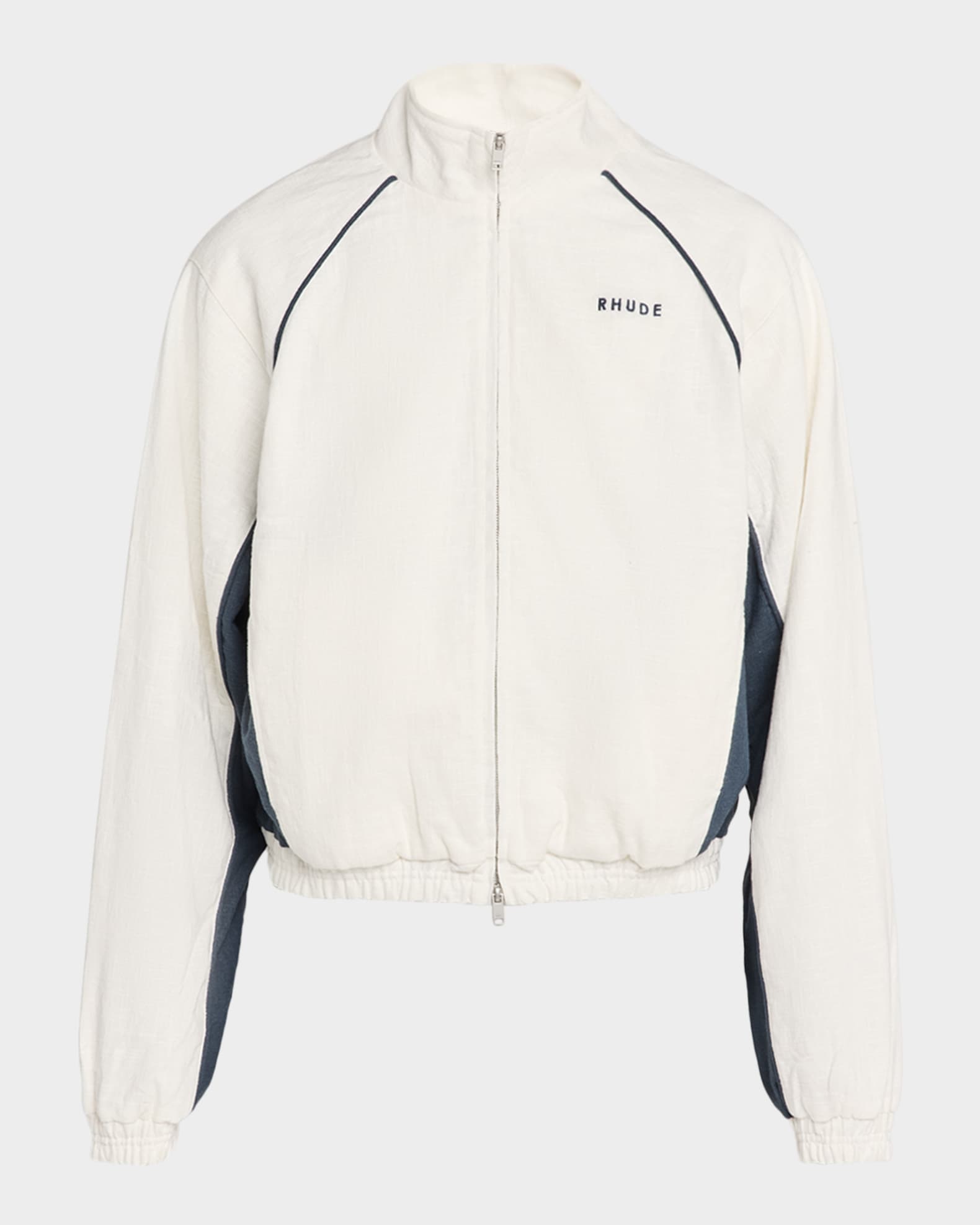 Rhude Men's Ramona Contrast-Piping Linen Track Jacket | Neiman Marcus