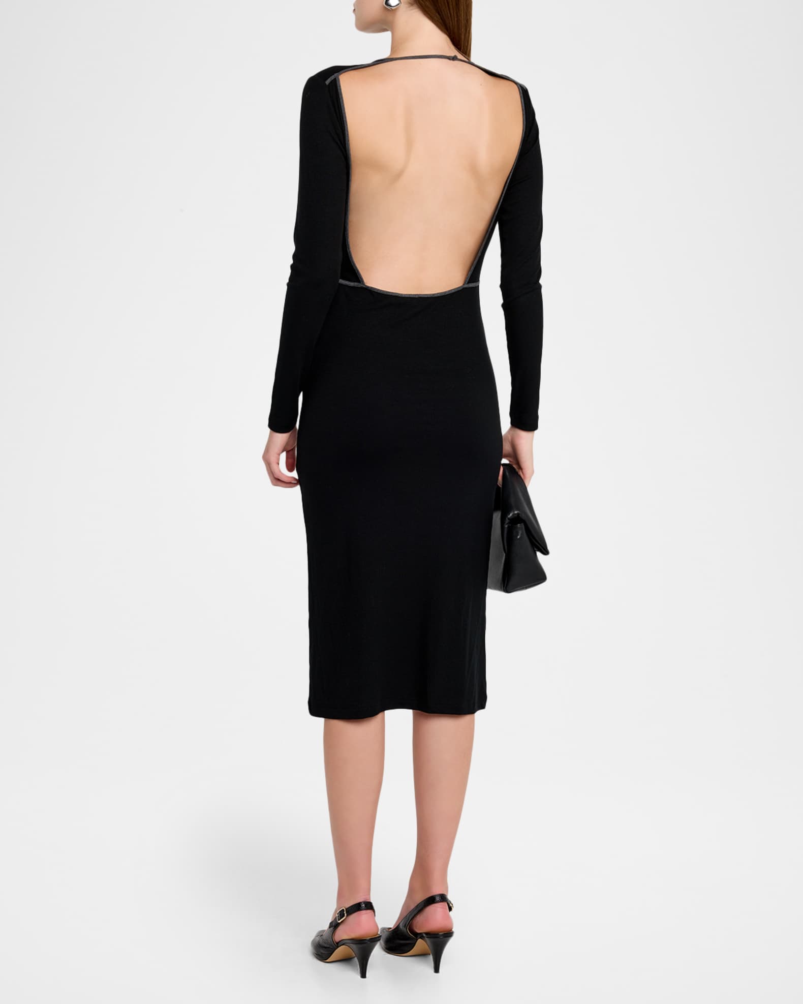 sachin and babi light blue dress Iro Telina Knit Open-Back Midi Dress