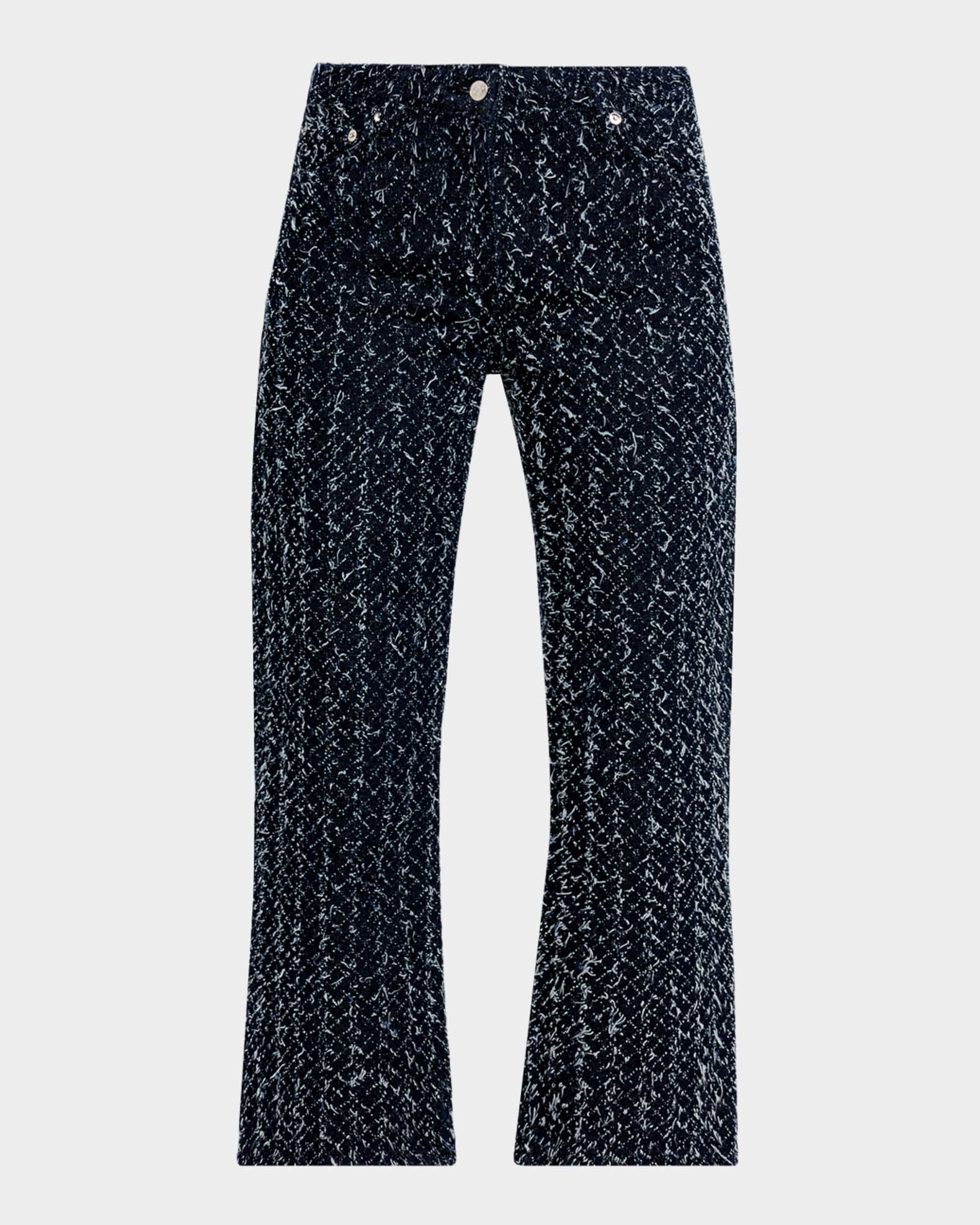 Iro Vasil Kick-Flare Denim Tweed Pants | Neiman Marcus