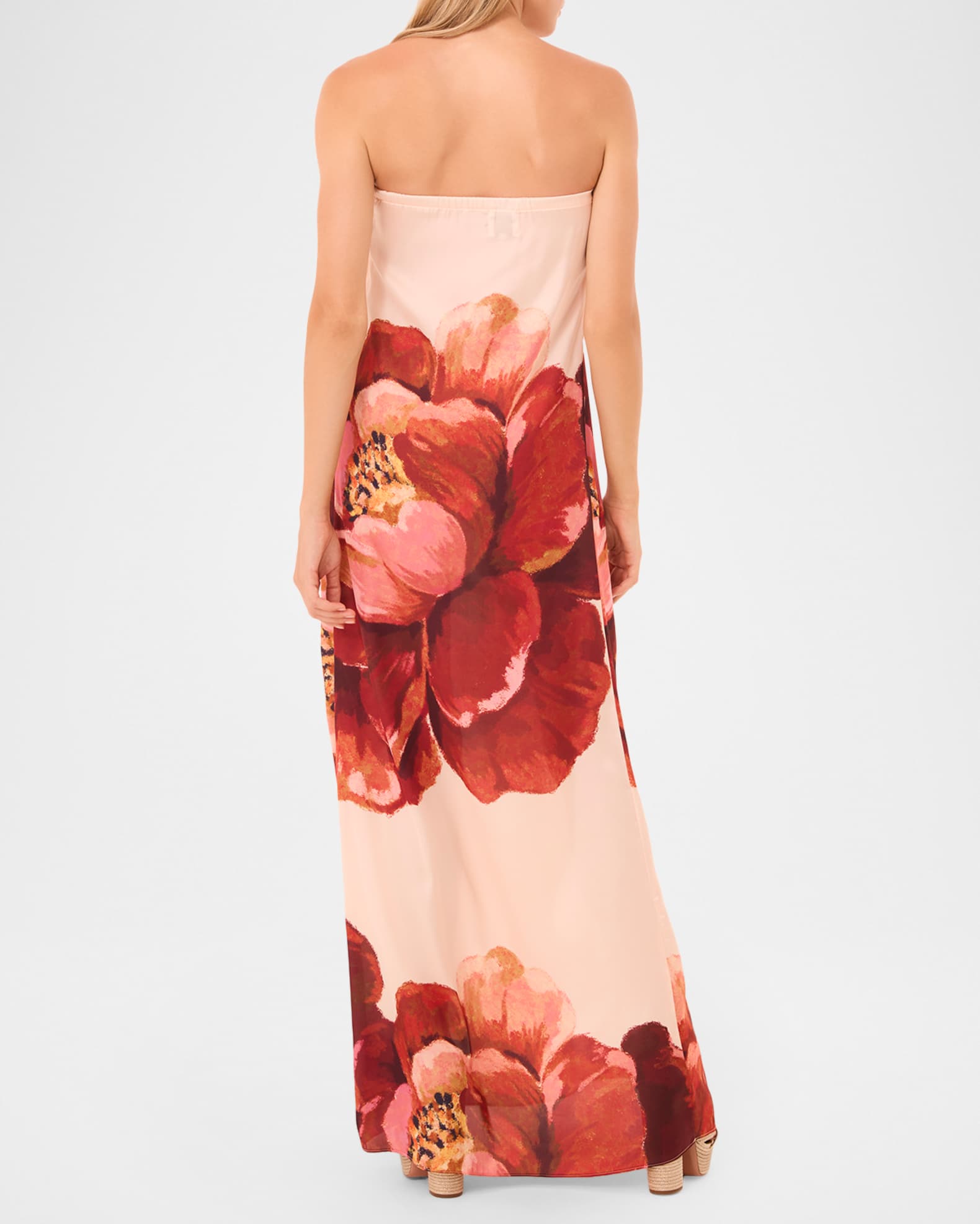 MISA Los Angeles Divina Strapless Floral Satin Maxi Dress | Neiman