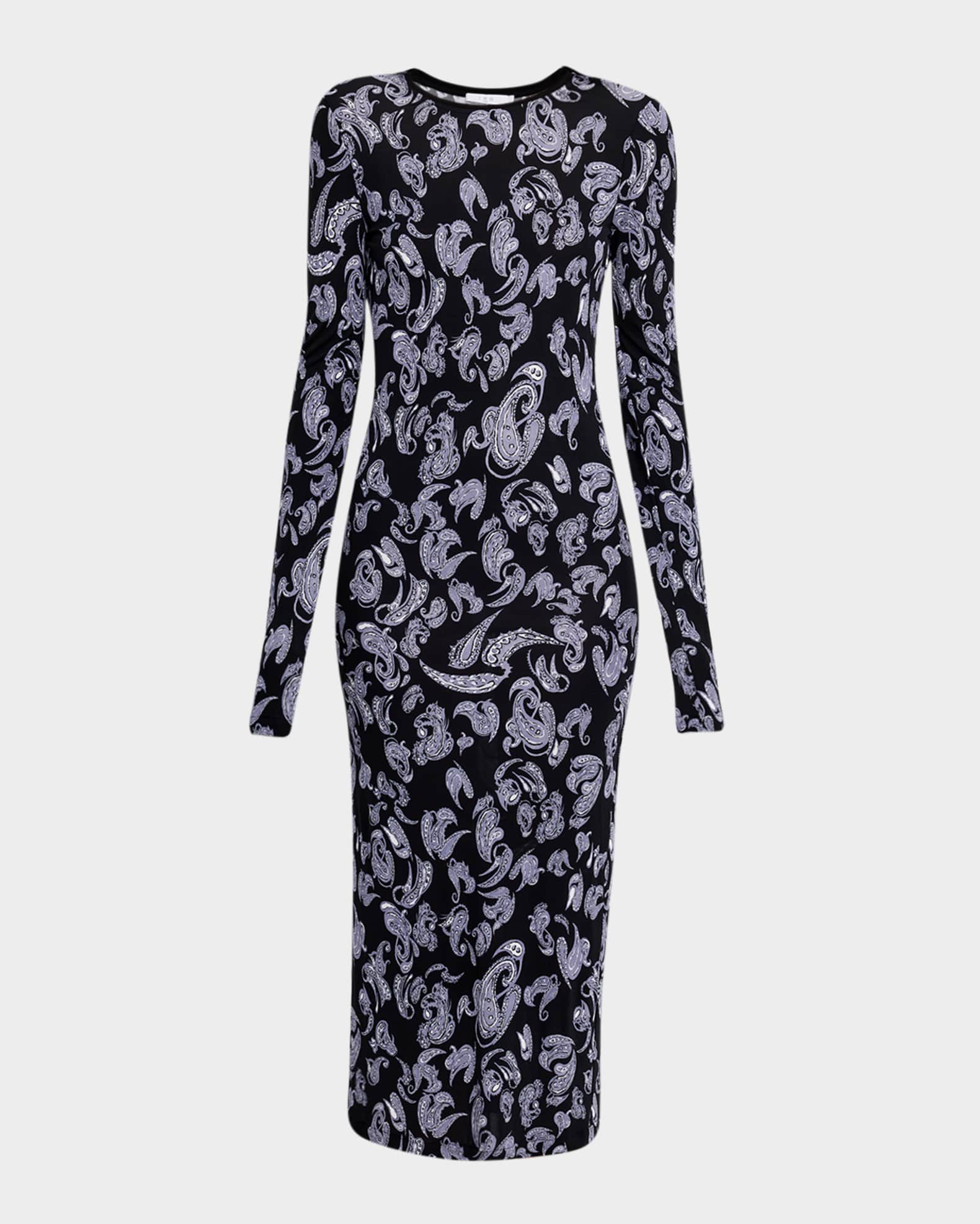 Iro Waiana Long-Sleeve Paisley Midi Dress | Neiman Marcus