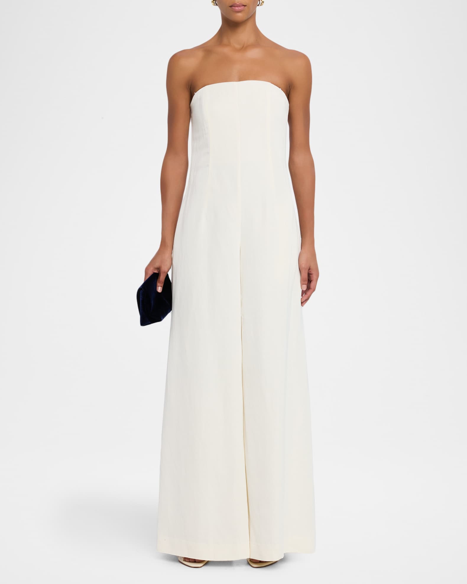TWP Jade Strapless Linen-Blend Jumpsuit | Neiman Marcus