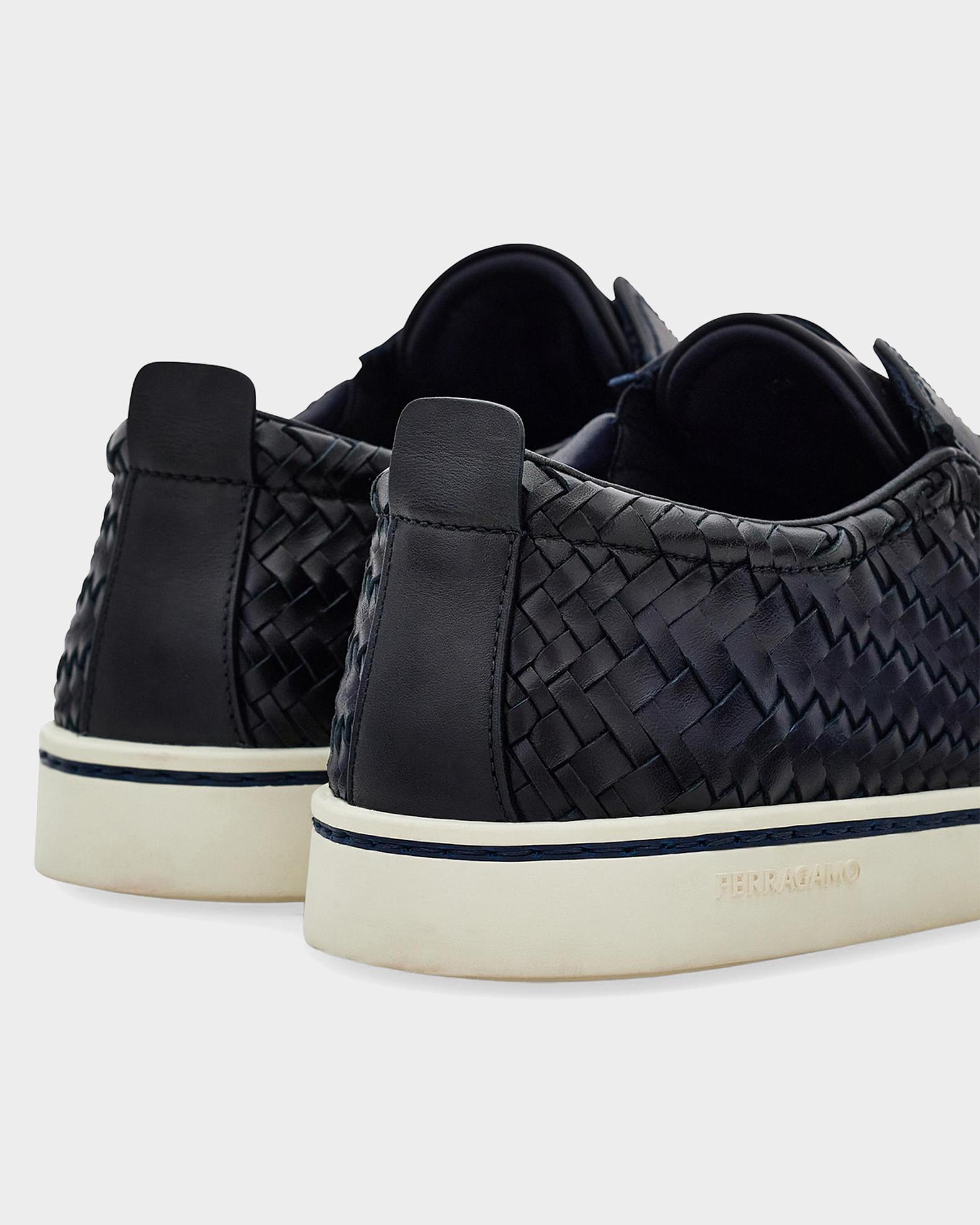 FERRAGAMO Men's Woven Leather Slip-On Derby Sneakers | Neiman Marcus