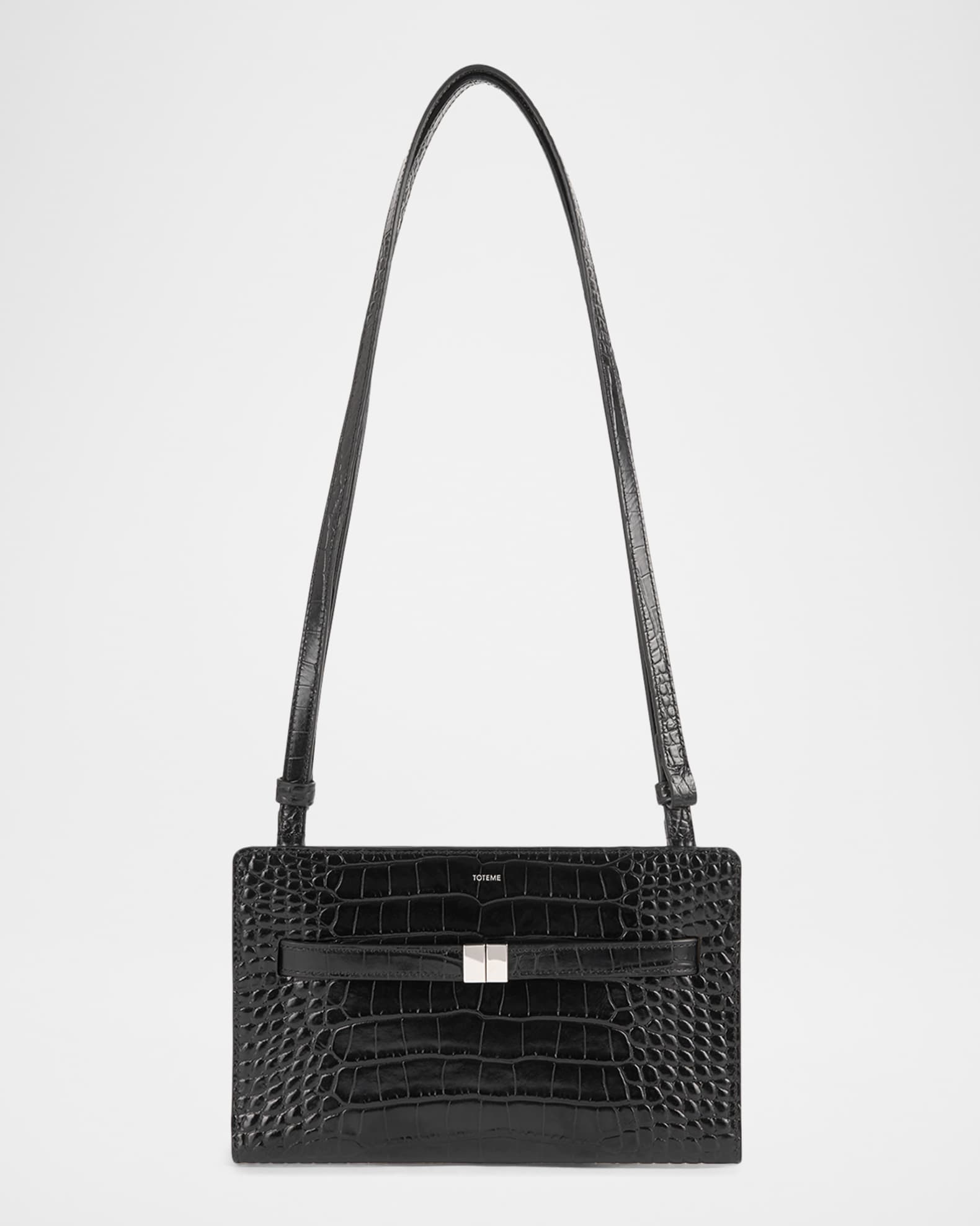 Toteme Belted Croc-Embossed Crossbody Bag | Neiman Marcus