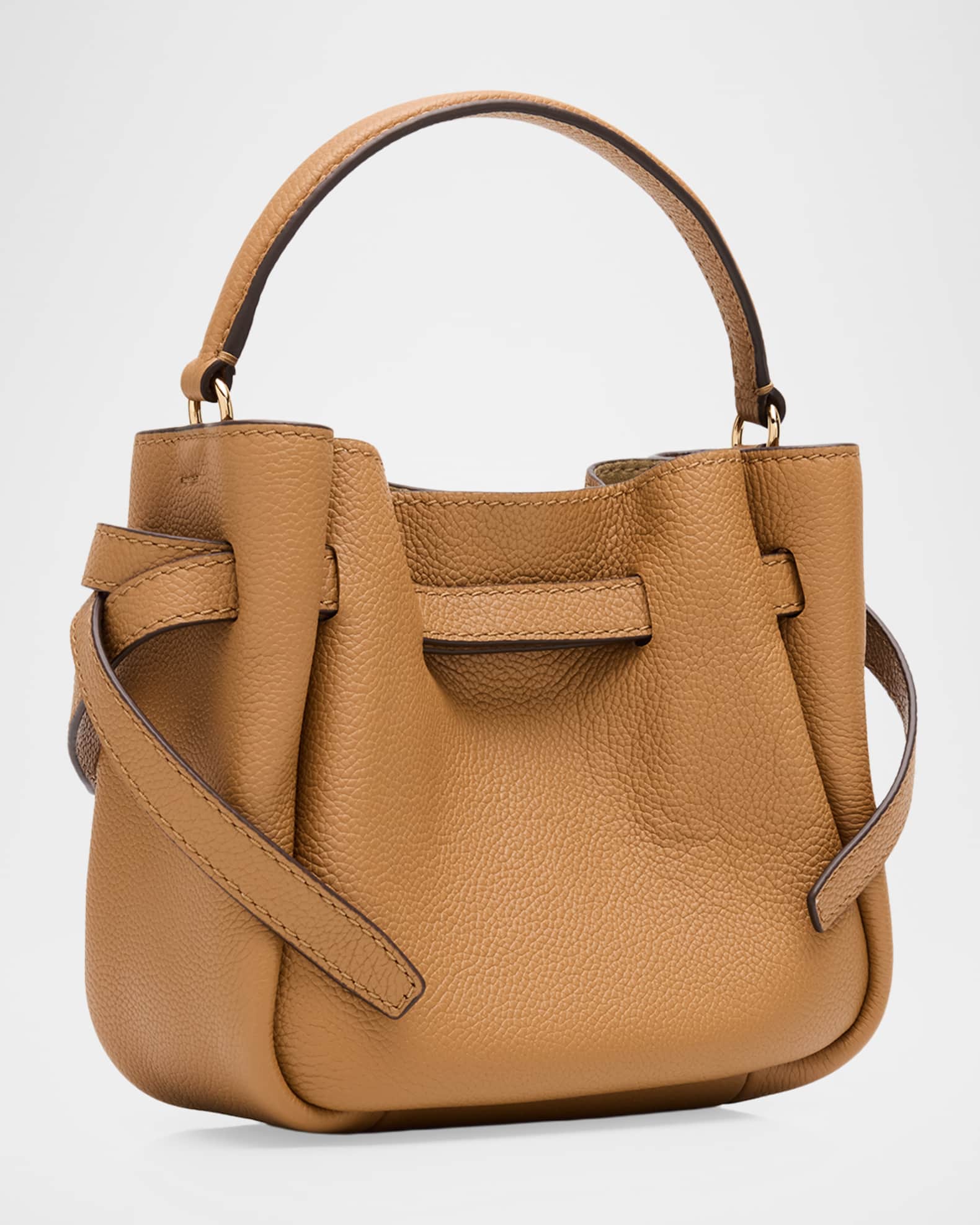 Tory Burch Romy Mini Grain Leather Bucket Bag | Neiman Marcus