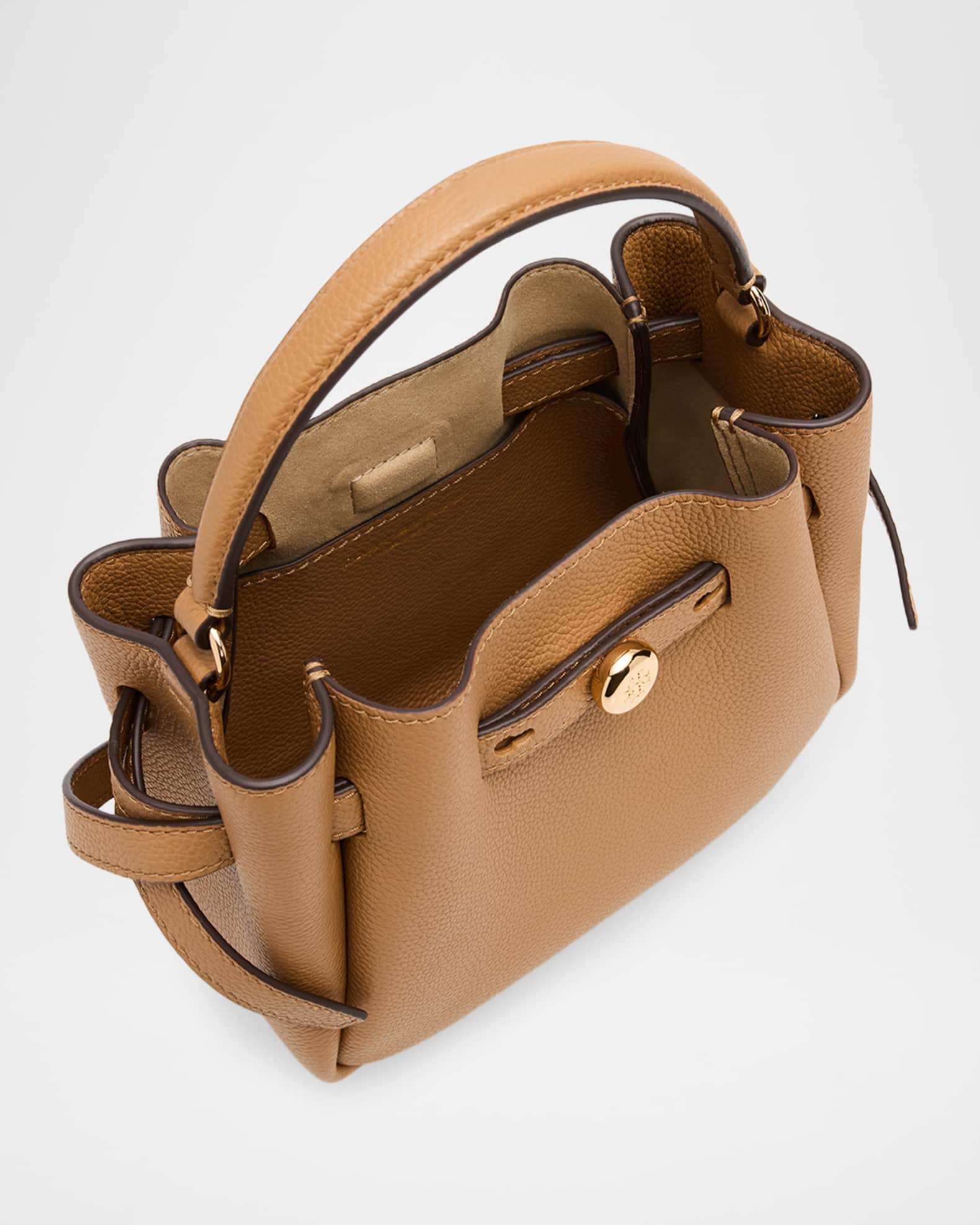 Tory Burch Romy Mini Grain Leather Bucket Bag | Neiman Marcus