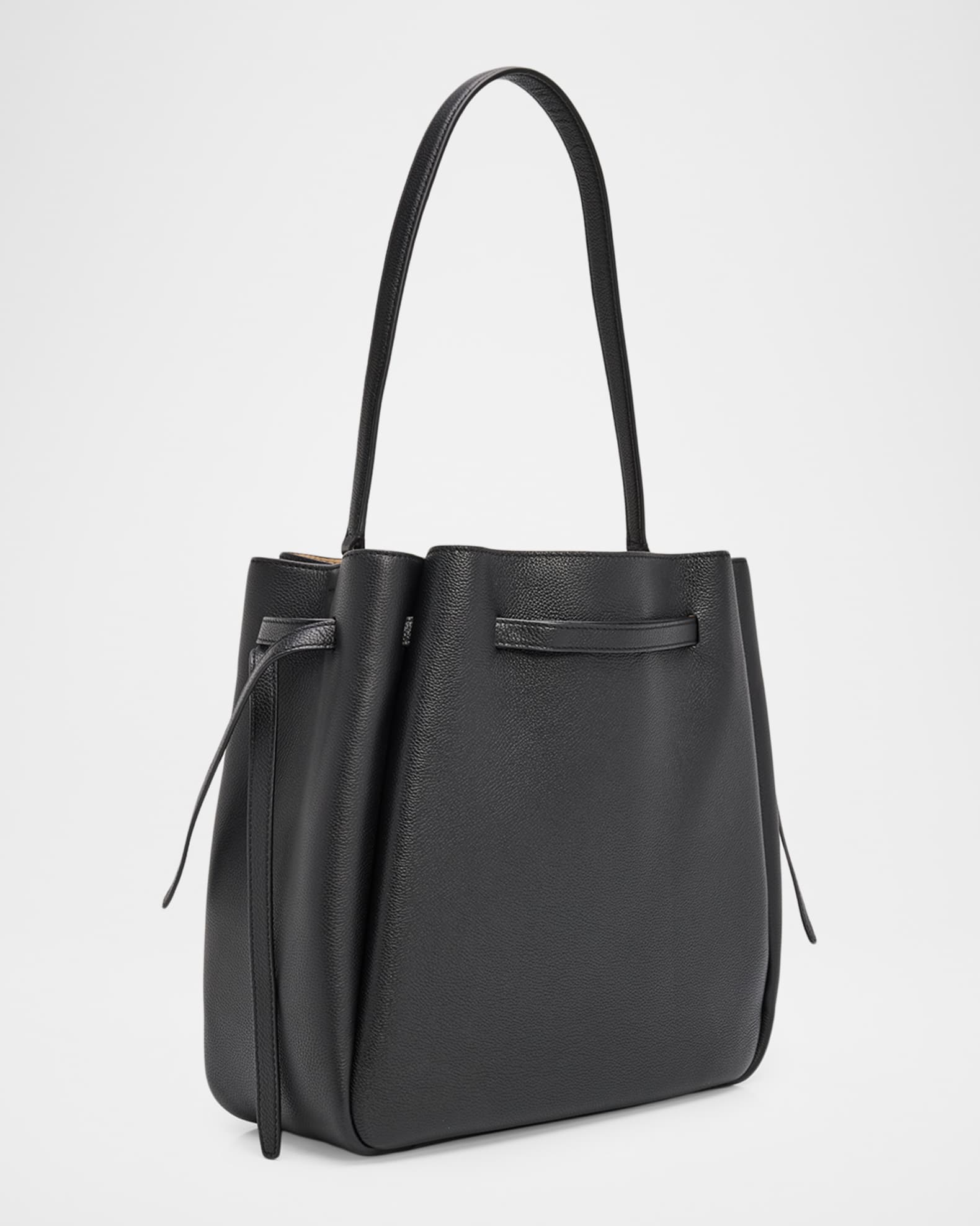 TORY BURCH ロミー ラージ バケットバッグ 黒 Tory Burch Romy Large Pebbled Leather Bucket Bag | Neiman Marcus
