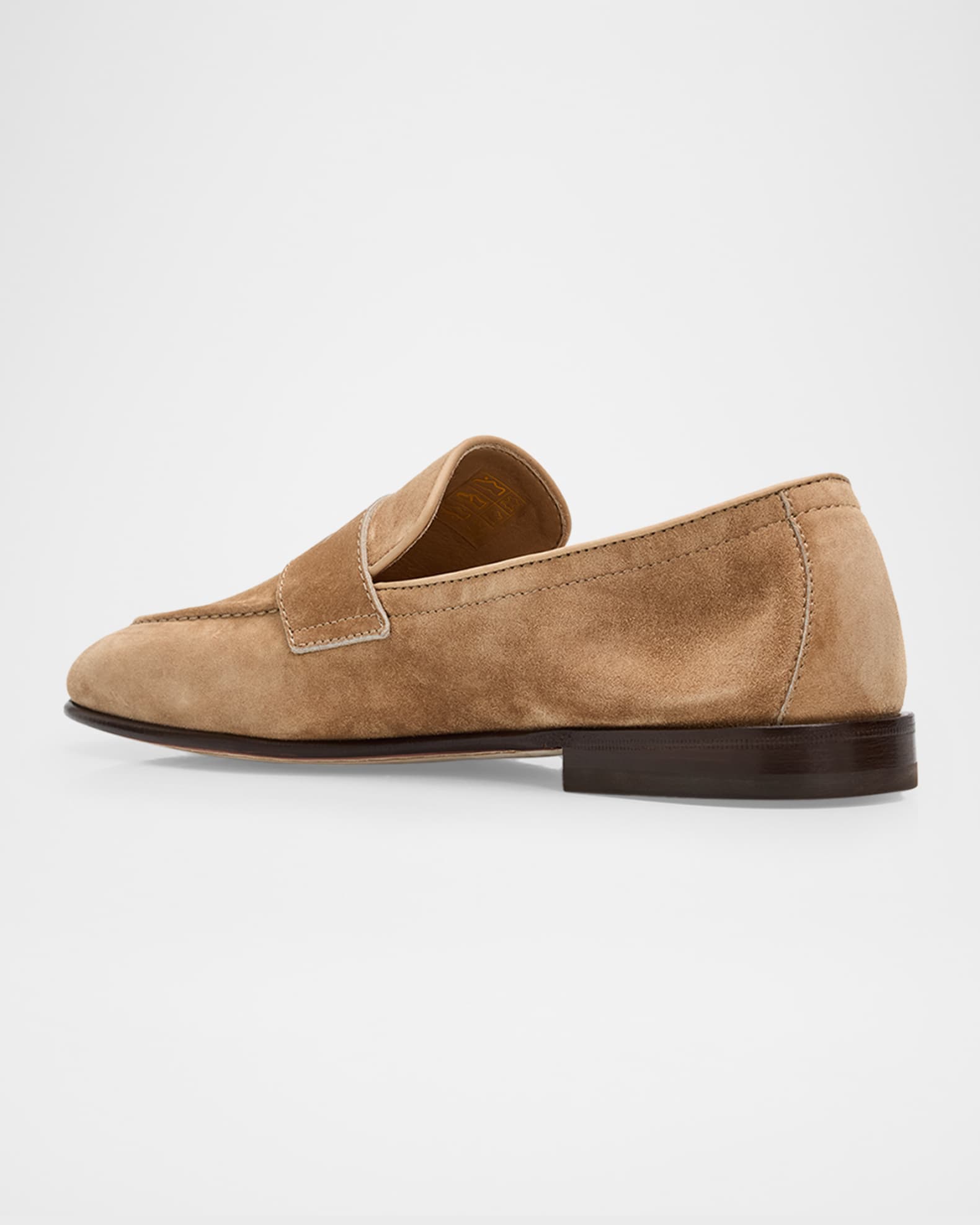 Brunello Cucinelli Men's Leather Apron-Toe Penny Loafers | Neiman