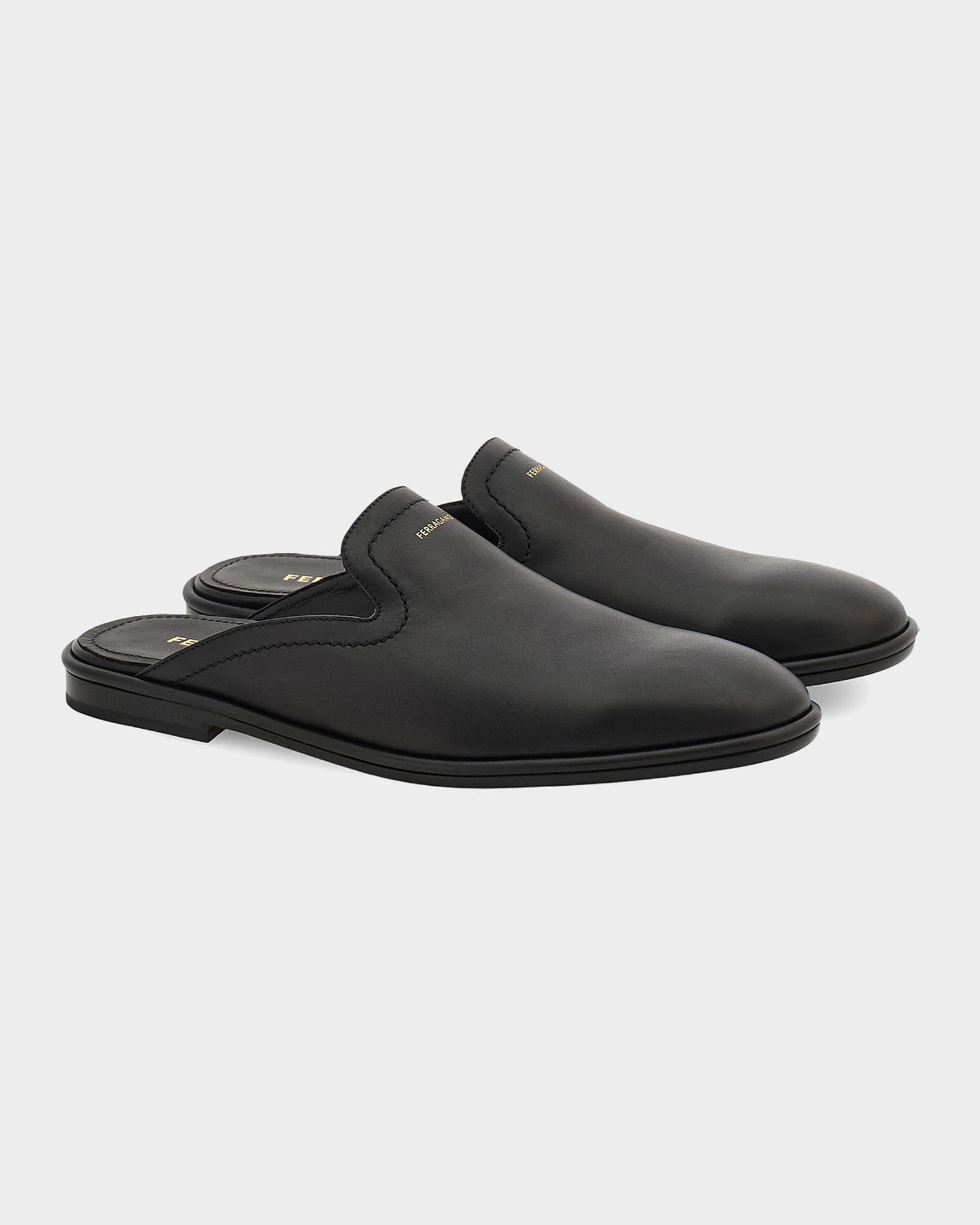 Ferragamo Gab Leather Mule, Black display picture 1