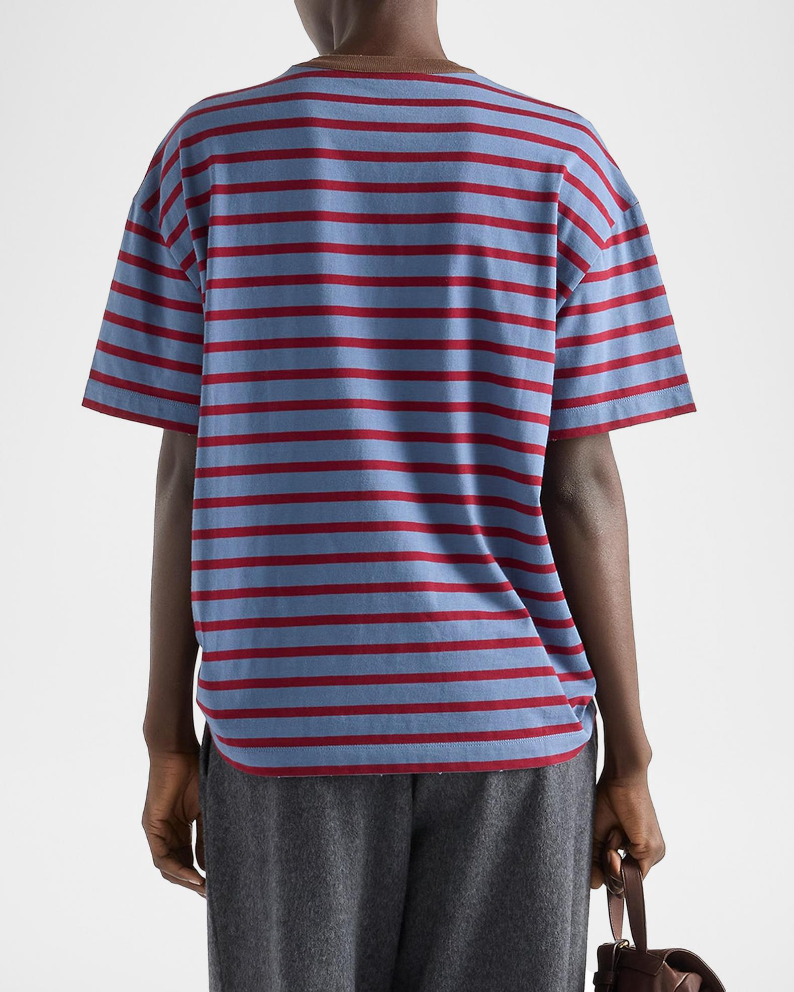 Prada Oversized Striped Jersey T-Shirt | Neiman Marcus