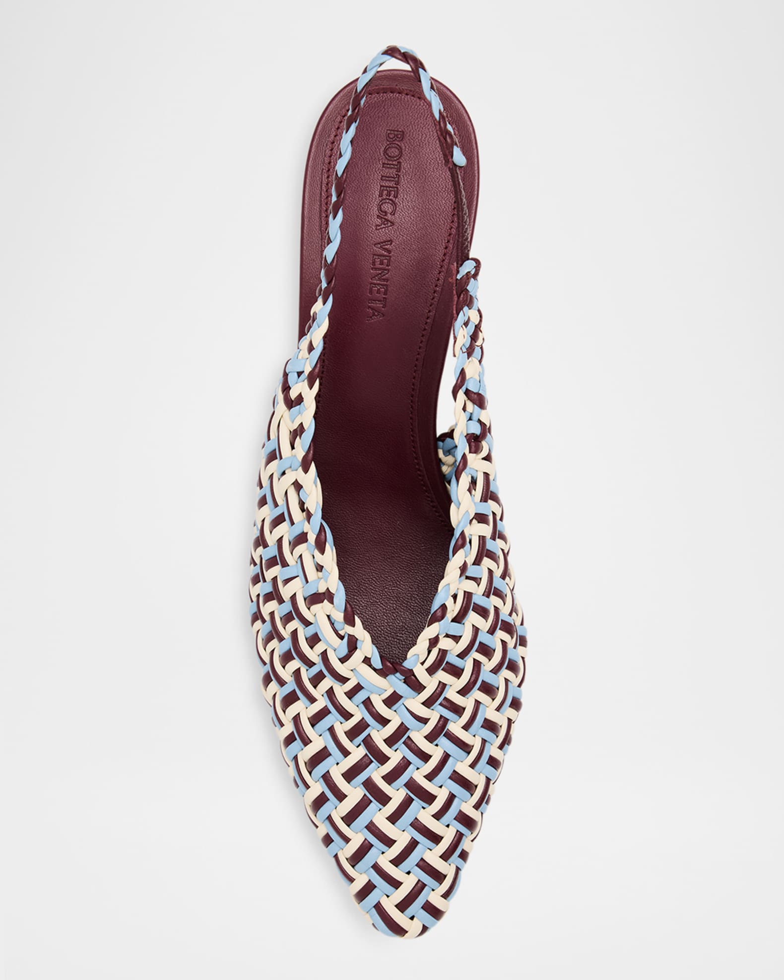 Bottega Veneta 60mm Sofia Intrecciato Leather Slingback Pumps
