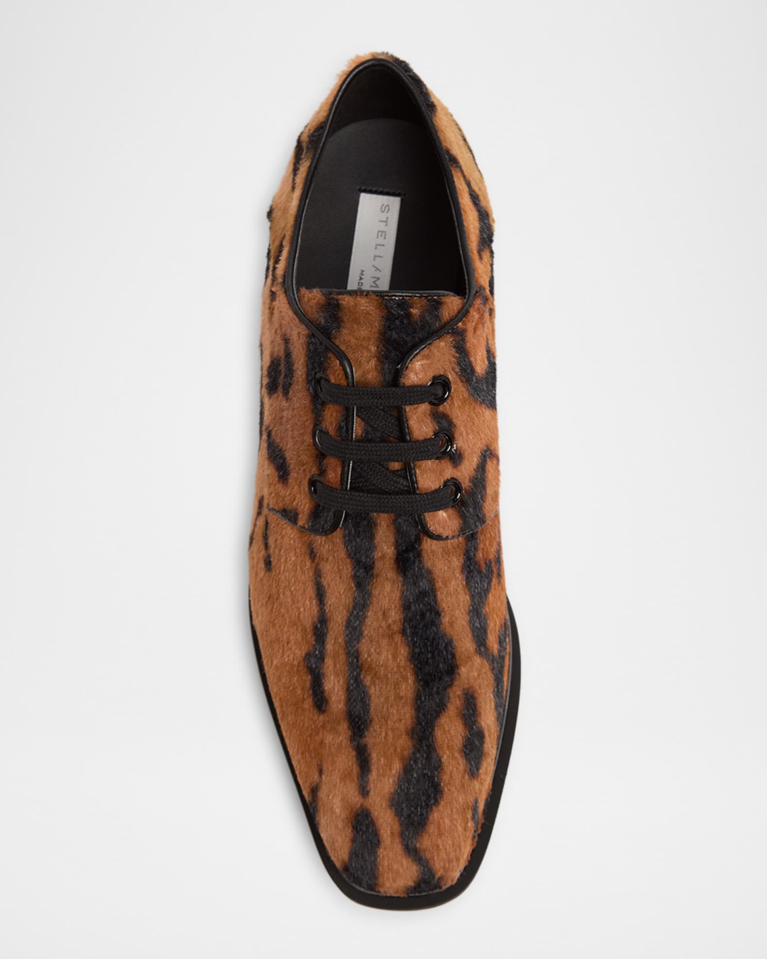 Stella McCartney Sneak-Elyse Ocelot Velvet Toothed-Sole Platform