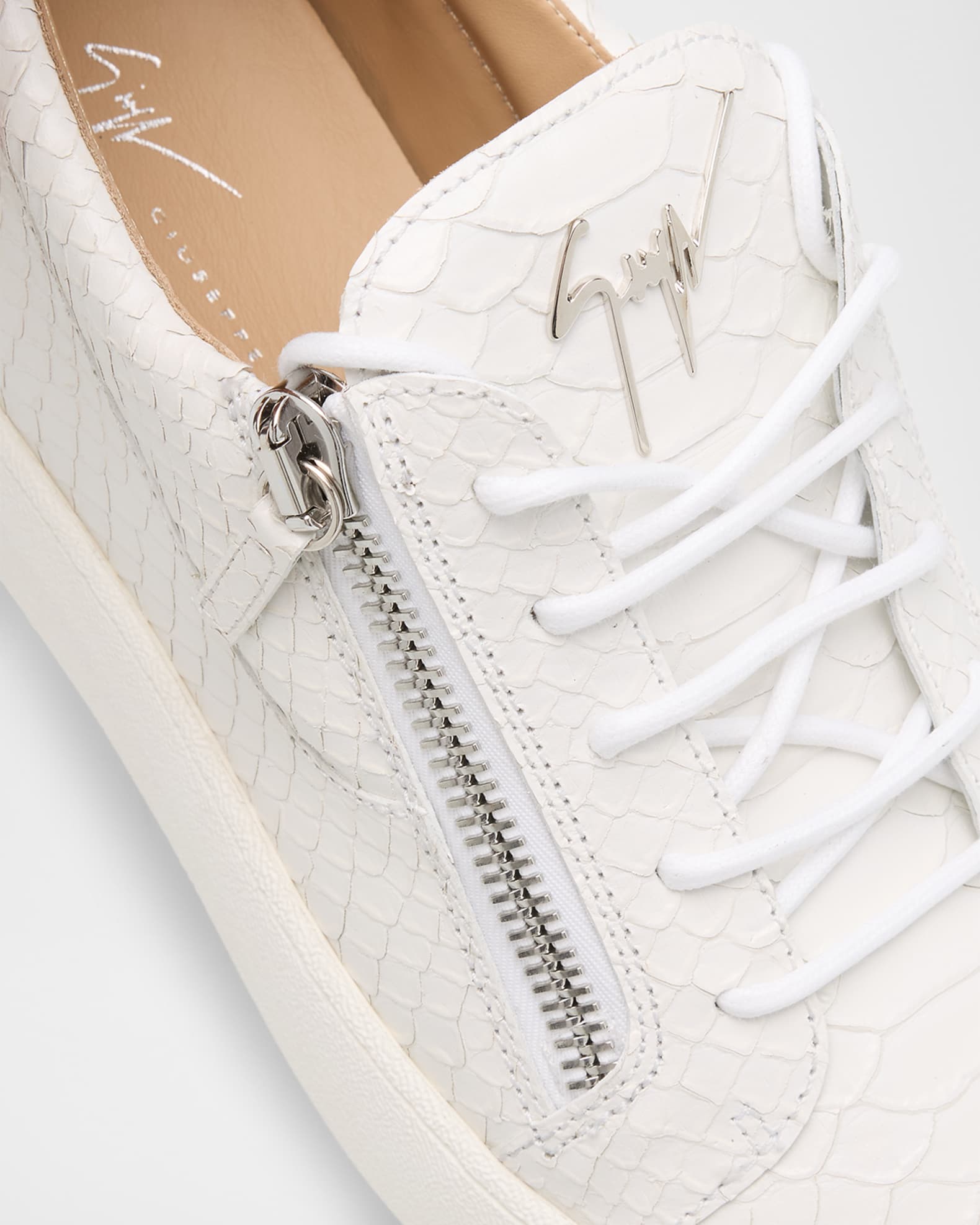Giuseppe Zanotti Men's Frankie Snake-Effect Leather Double-Zip