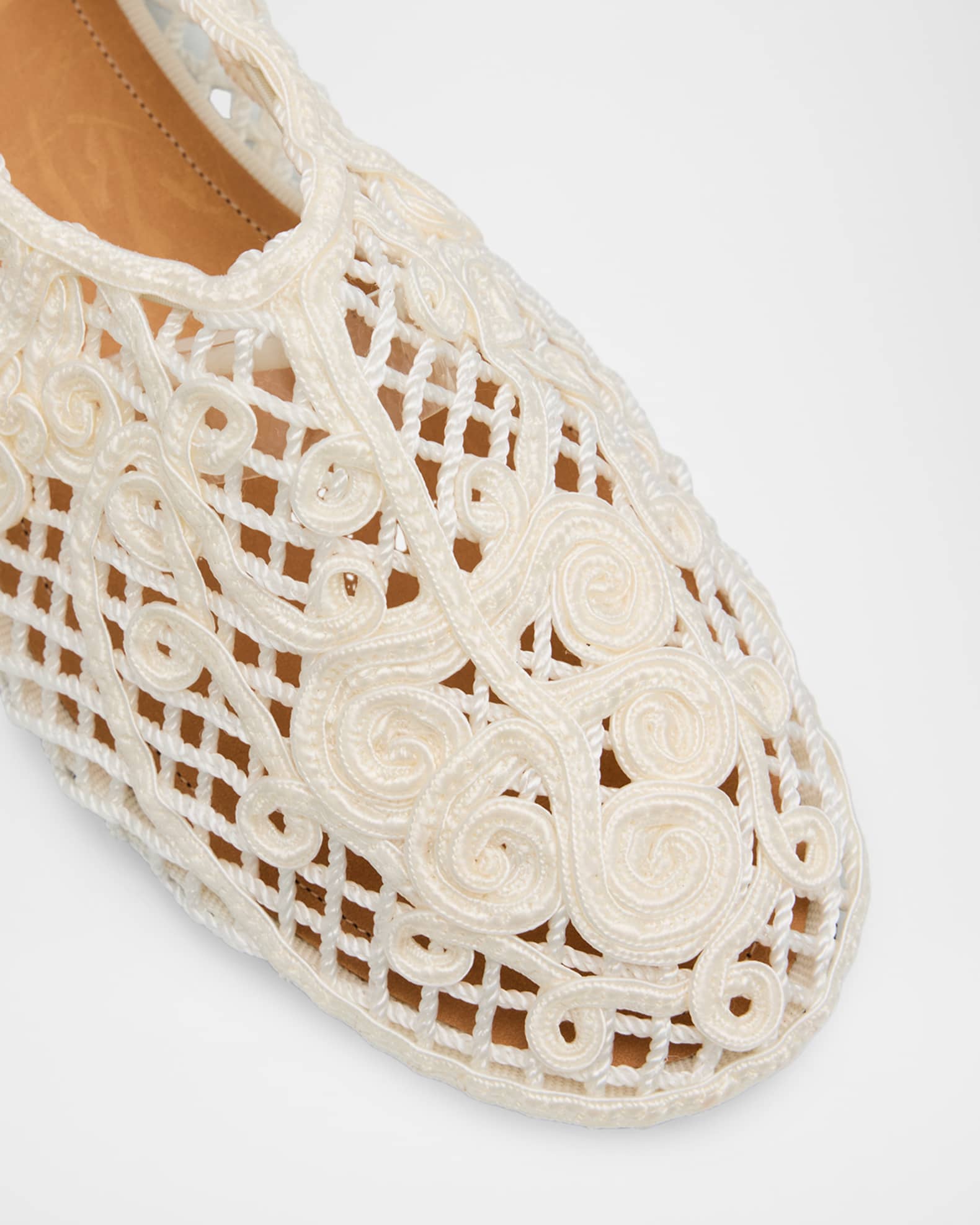 Odissi Iris Braided Crochet Flats | Neiman Marcus