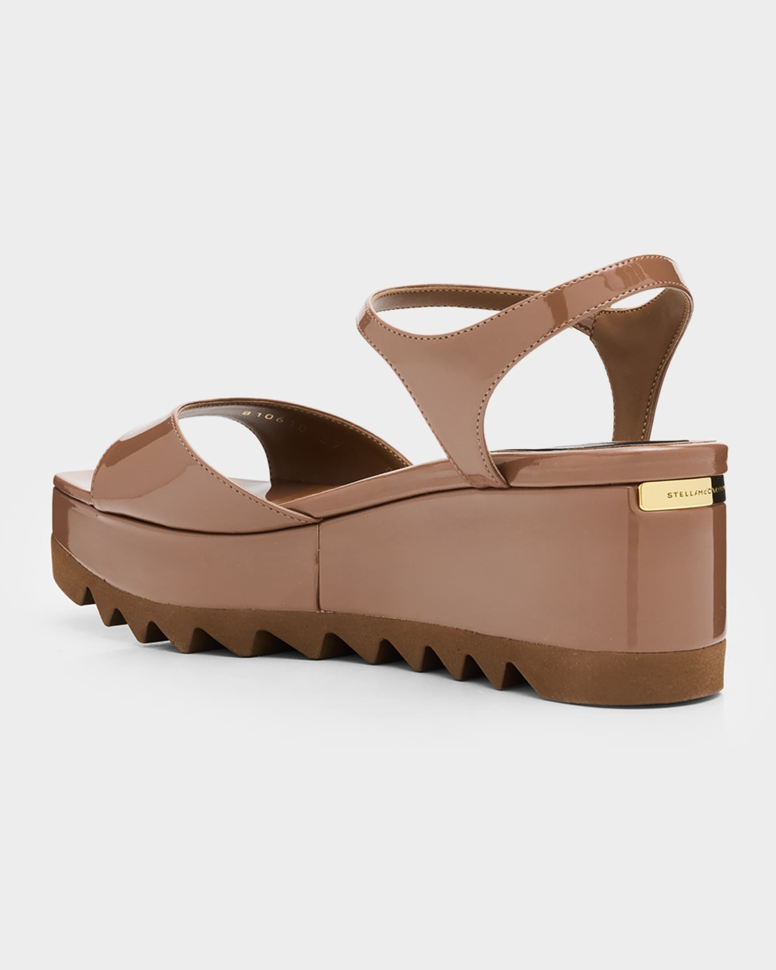 Stella McCartney 55mm Elyse Patent Platform Sandals | Neiman Marcus