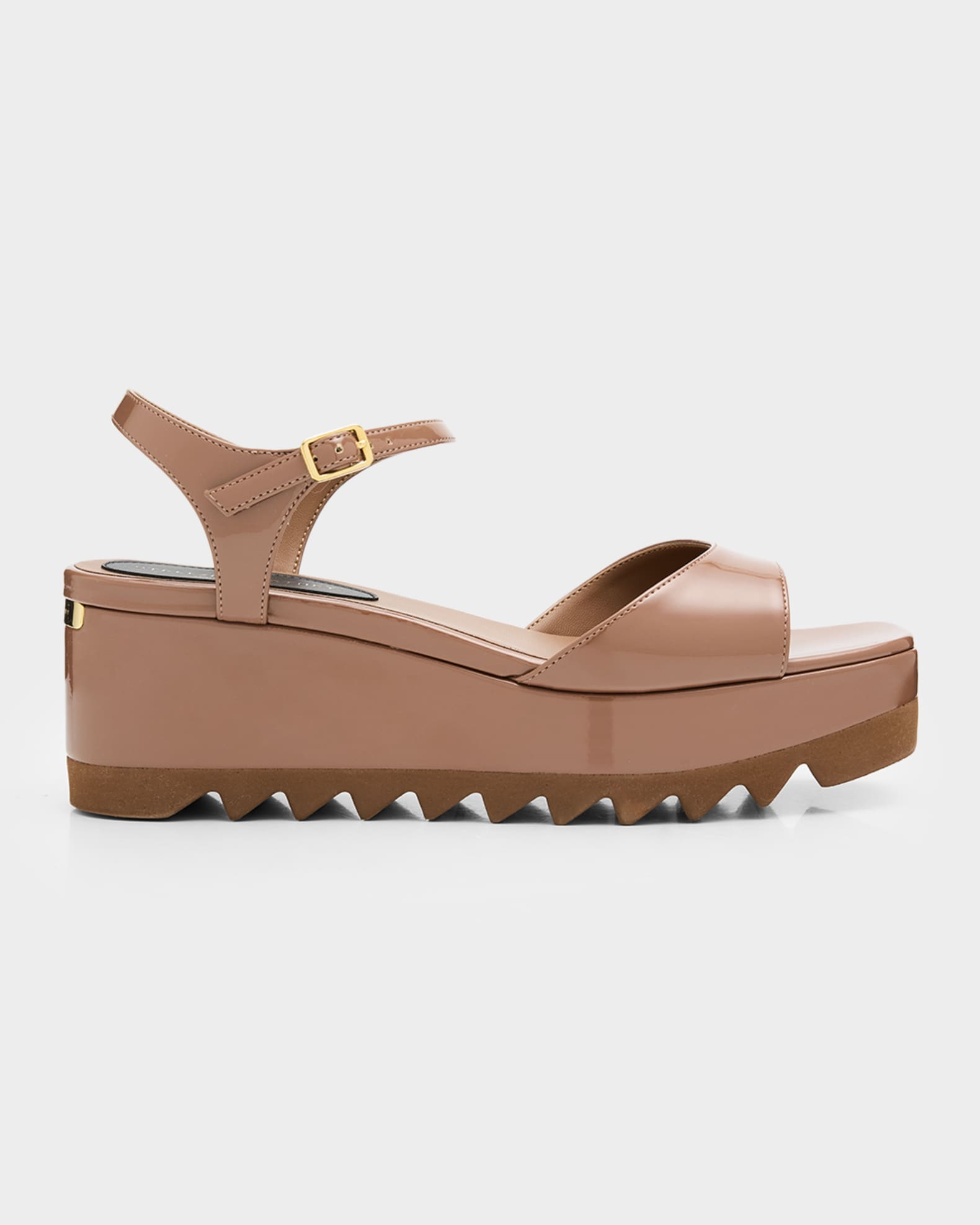 Stella McCartney 55mm Elyse Patent Platform Sandals | Neiman Marcus