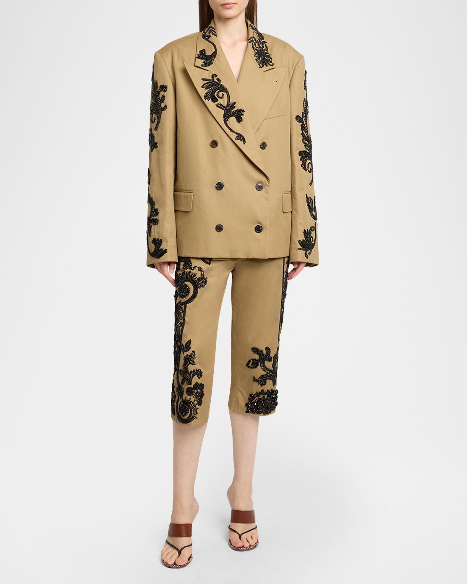 Dries Van Noten Bosea Embroidered Double-Breasted Jacket | Neiman