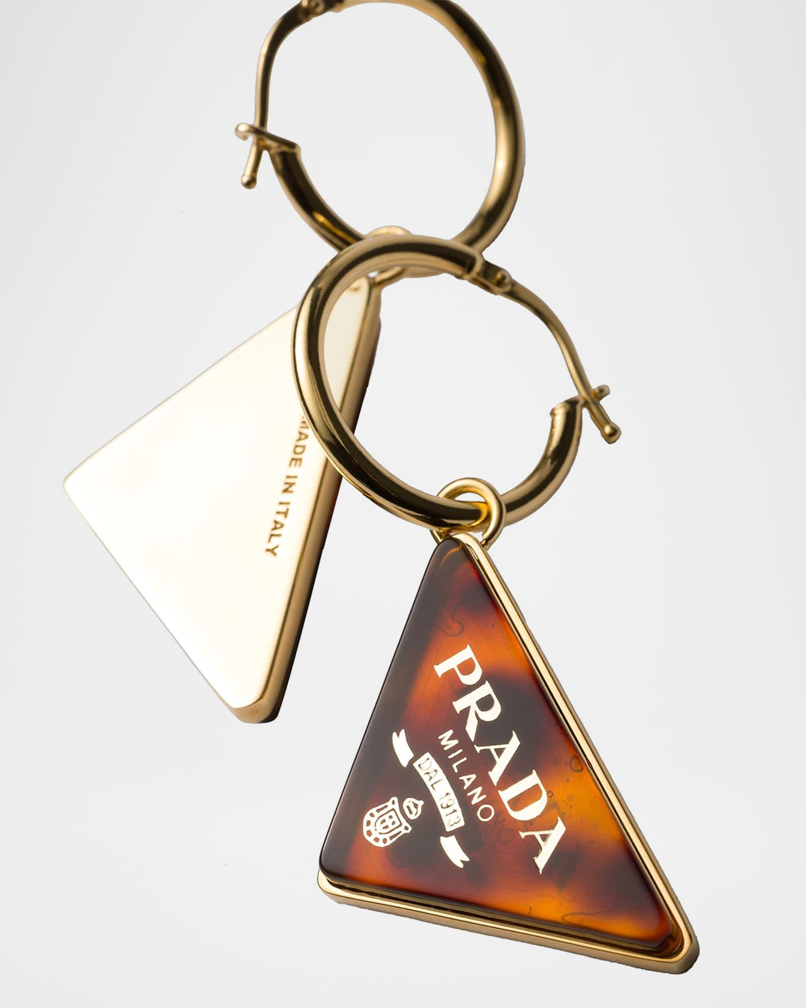 Prada Plexiglass Logo Drop Earrings | Neiman Marcus