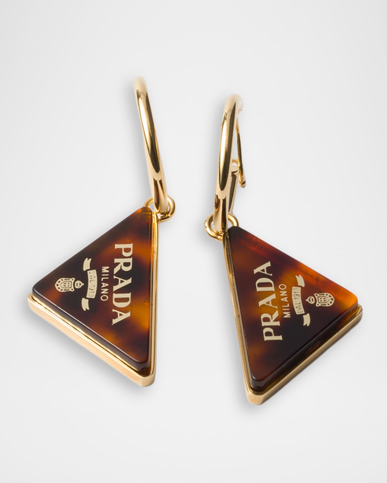 Prada Plexiglass Logo Drop Earrings | Neiman Marcus