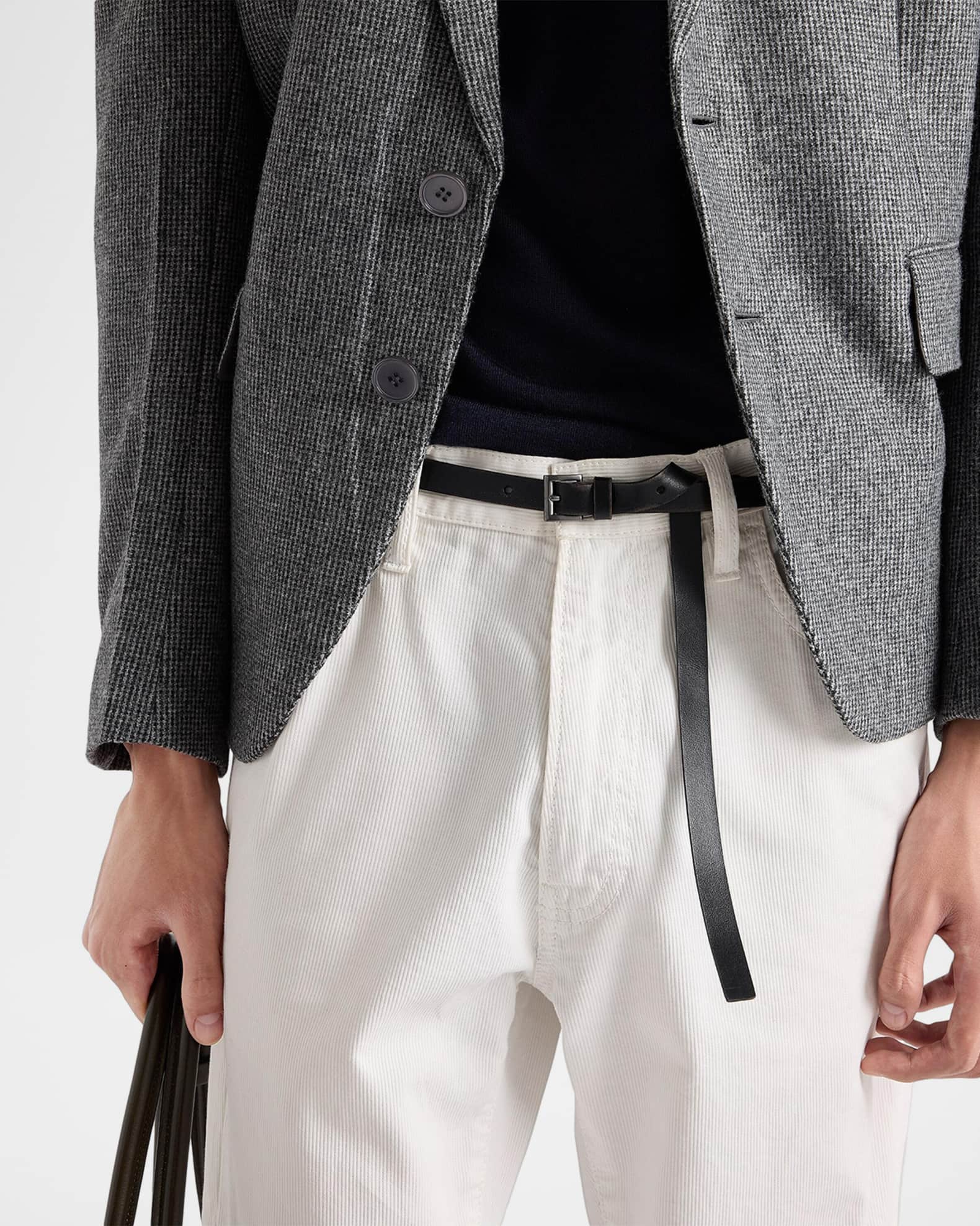 小物 Prada archive leather square belt Prada Men's Leather Square-Buckle Belt | Neiman Marcus