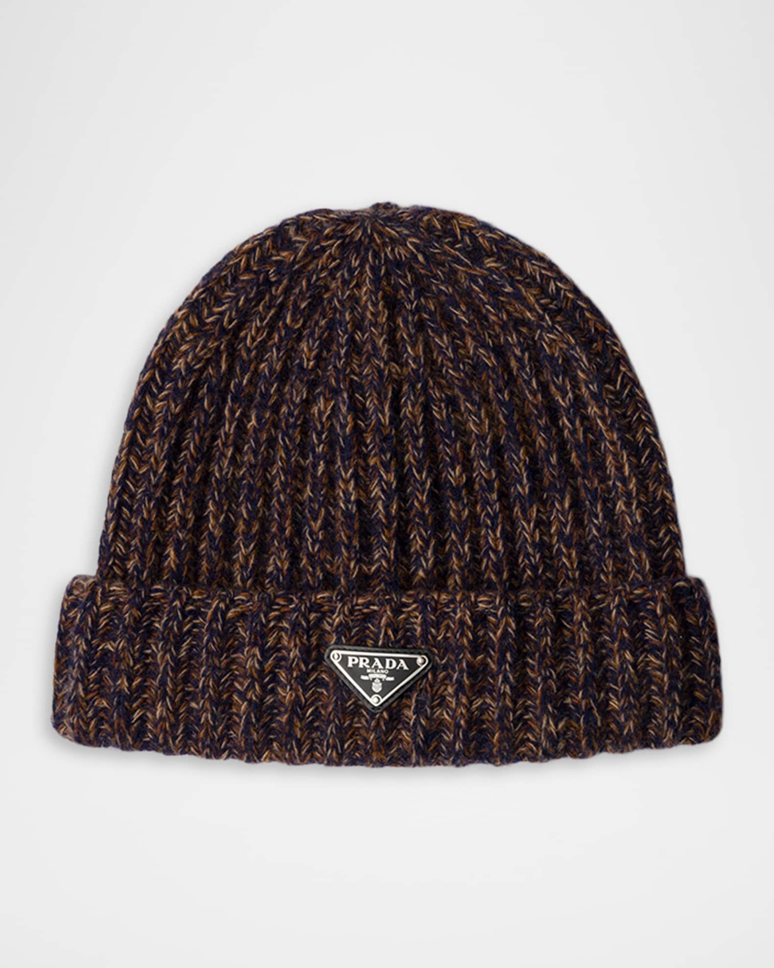 帽子 special! PRADA 15ss geometric beanie Prada Men's Wool and Cashmere Melange Knit Beanie Hat | Neiman Marcus