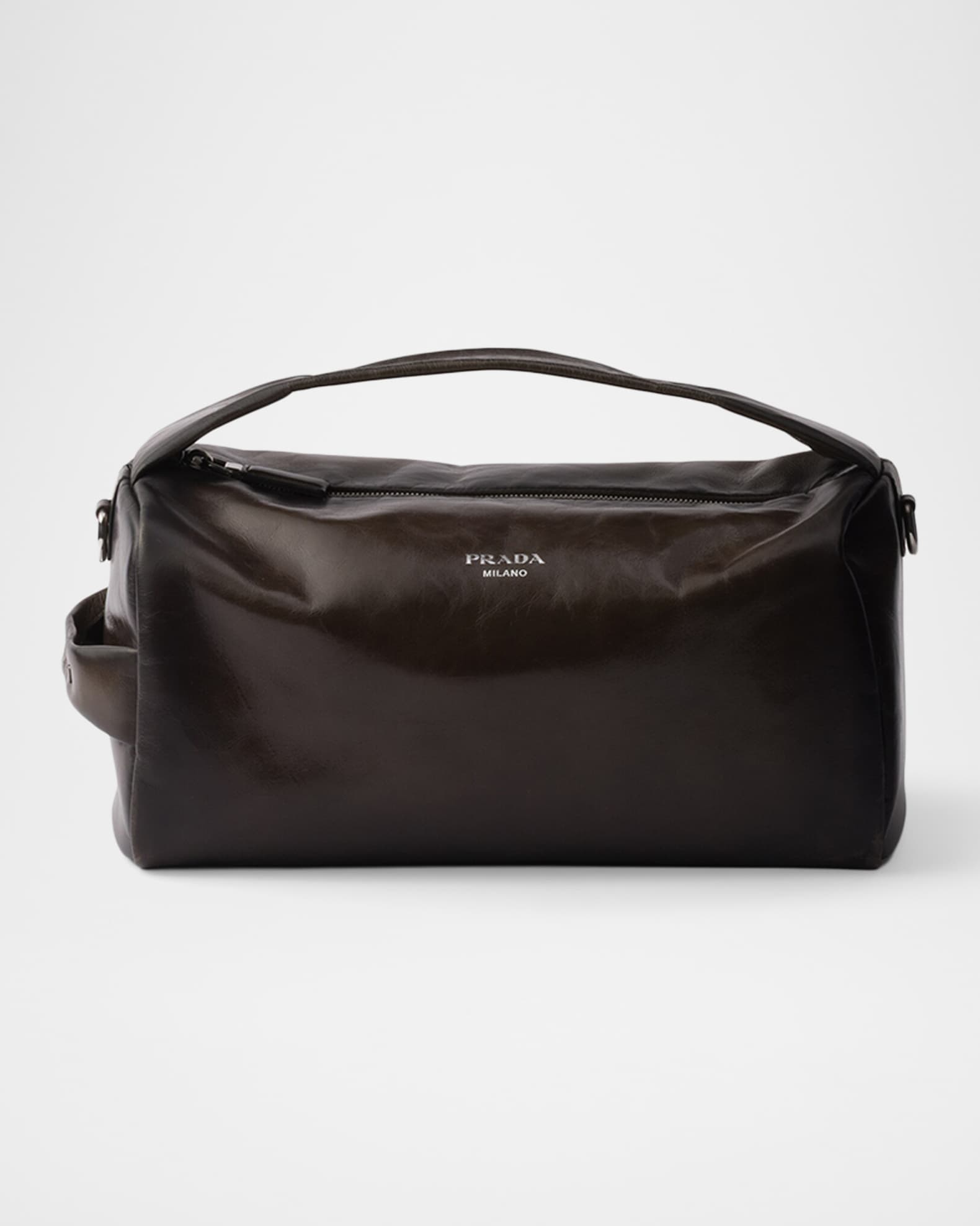 Prada Antiqued Leather Shoulder Bag | Neiman Marcus