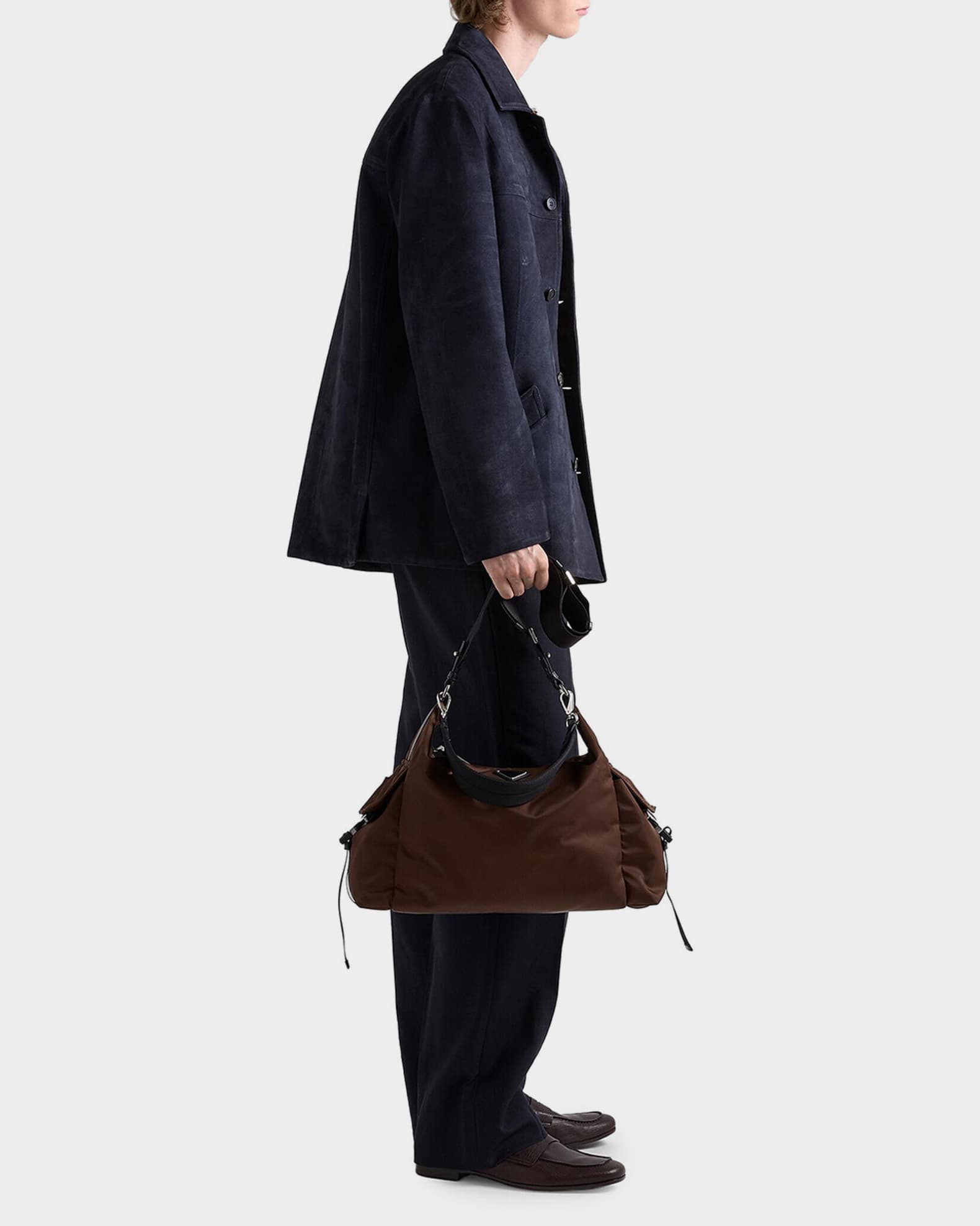 Prada Men's Explore Re-Nylon and Saffiano Leather Shoulder Bag