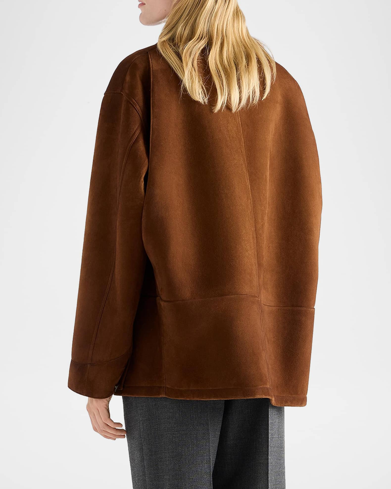 Prada Suede Caban Jacket | Neiman Marcus