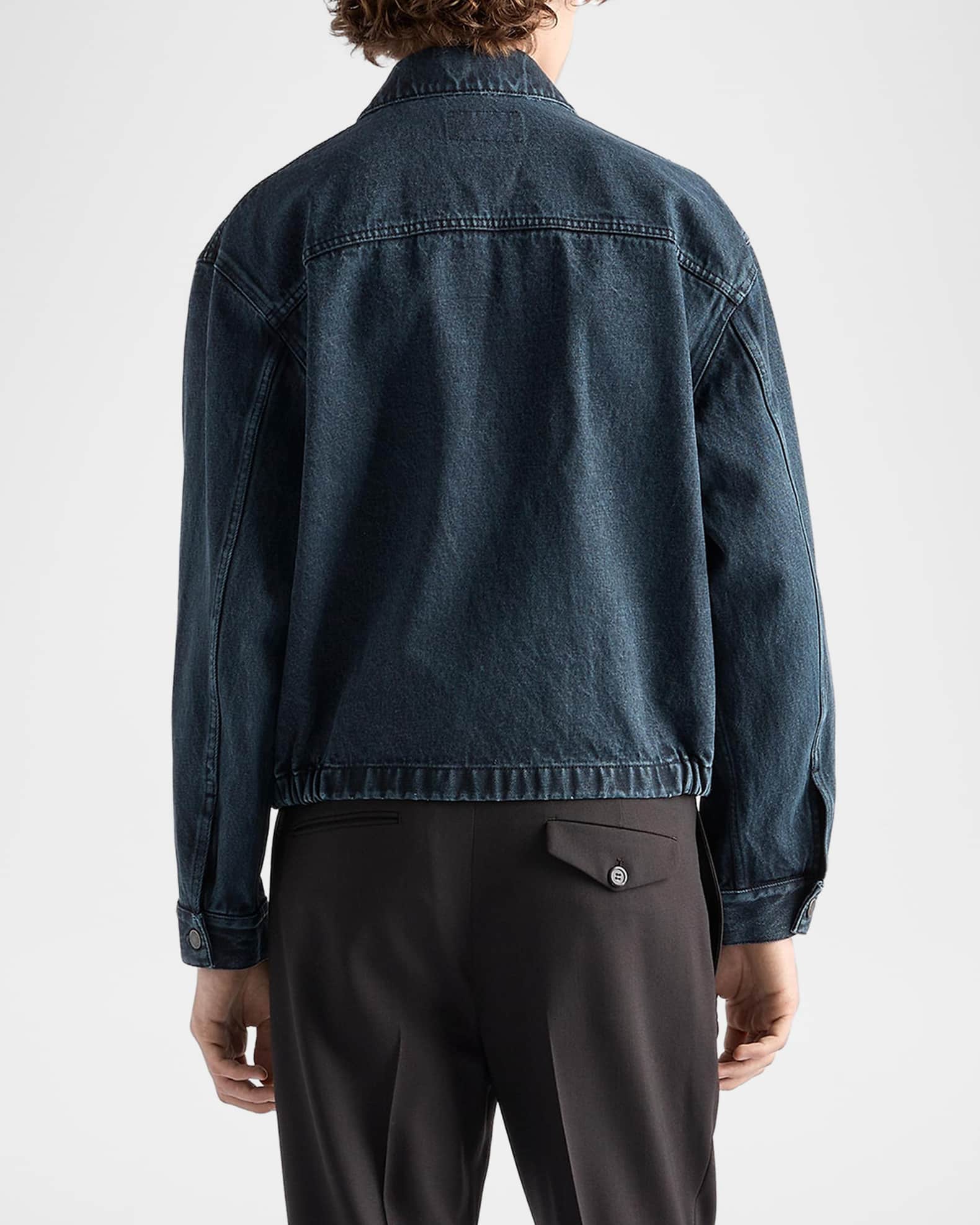 Prada Men's Denim Zip Shirt Jacket | Neiman Marcus