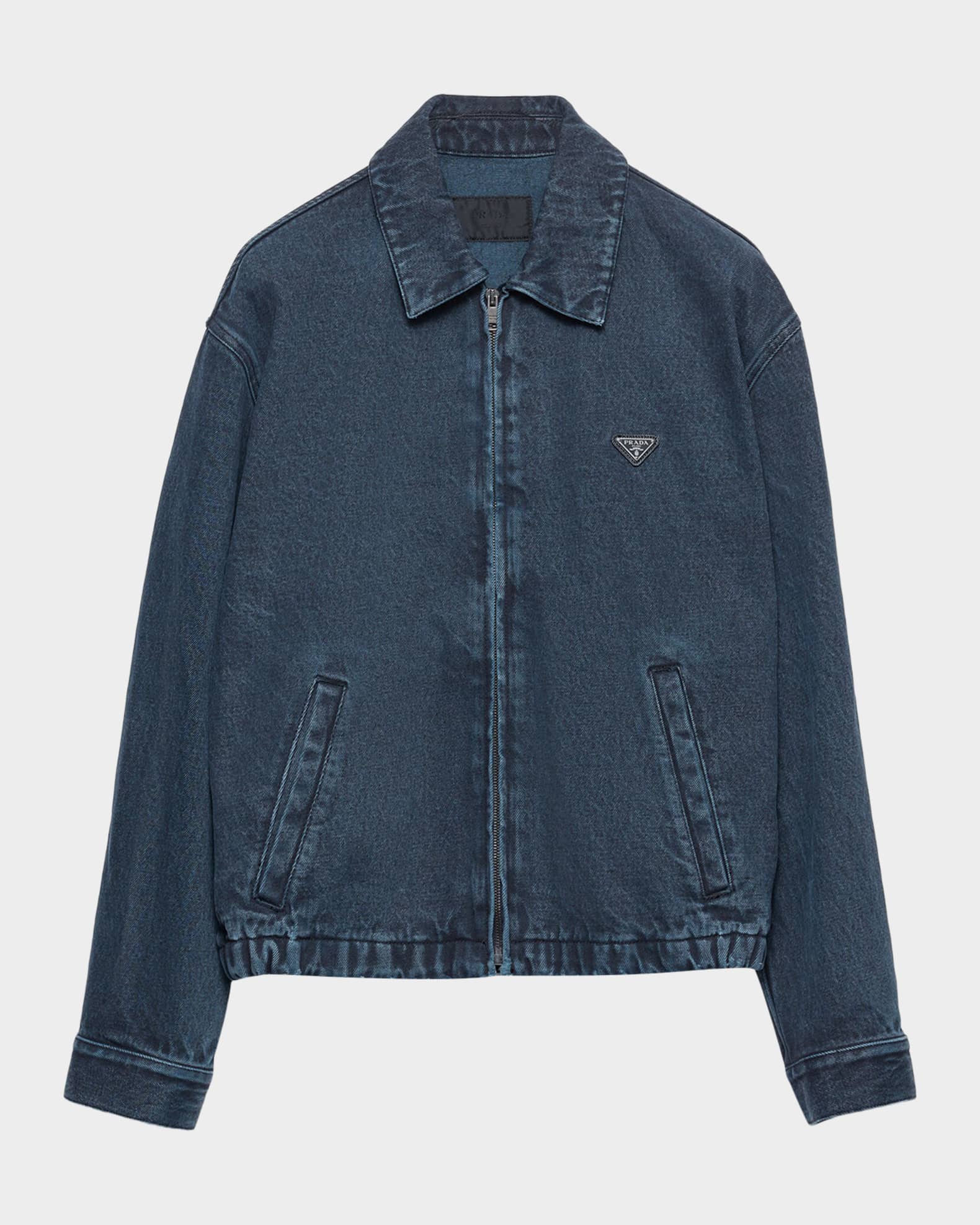 PRADAデニムジャケット Prada Men's Denim Zip Shirt Jacket | Neiman Marcus