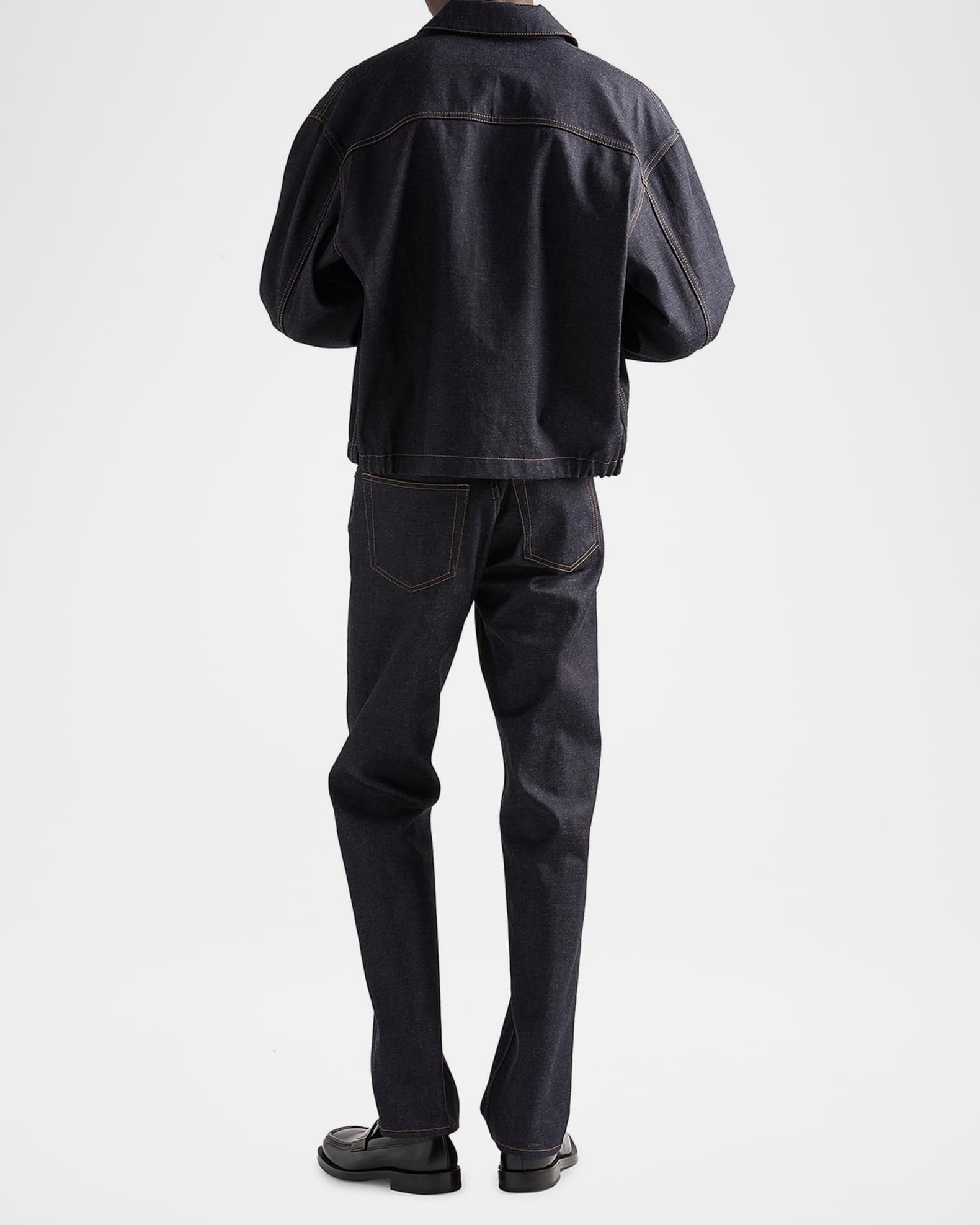 Prada Men's Denim Zip Shirt Jacket | Neiman Marcus