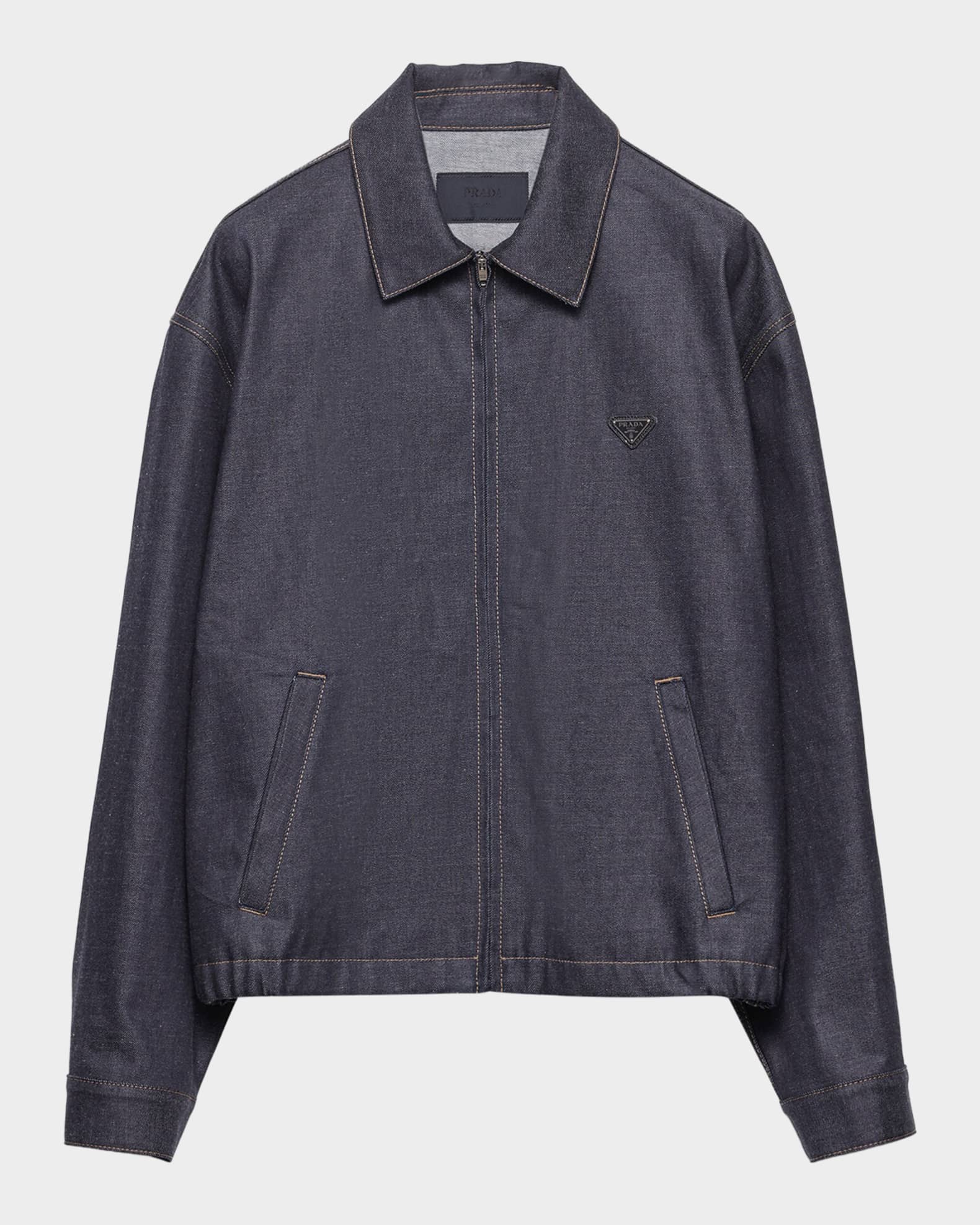 Prada Men's Denim Zip Shirt Jacket | Neiman Marcus