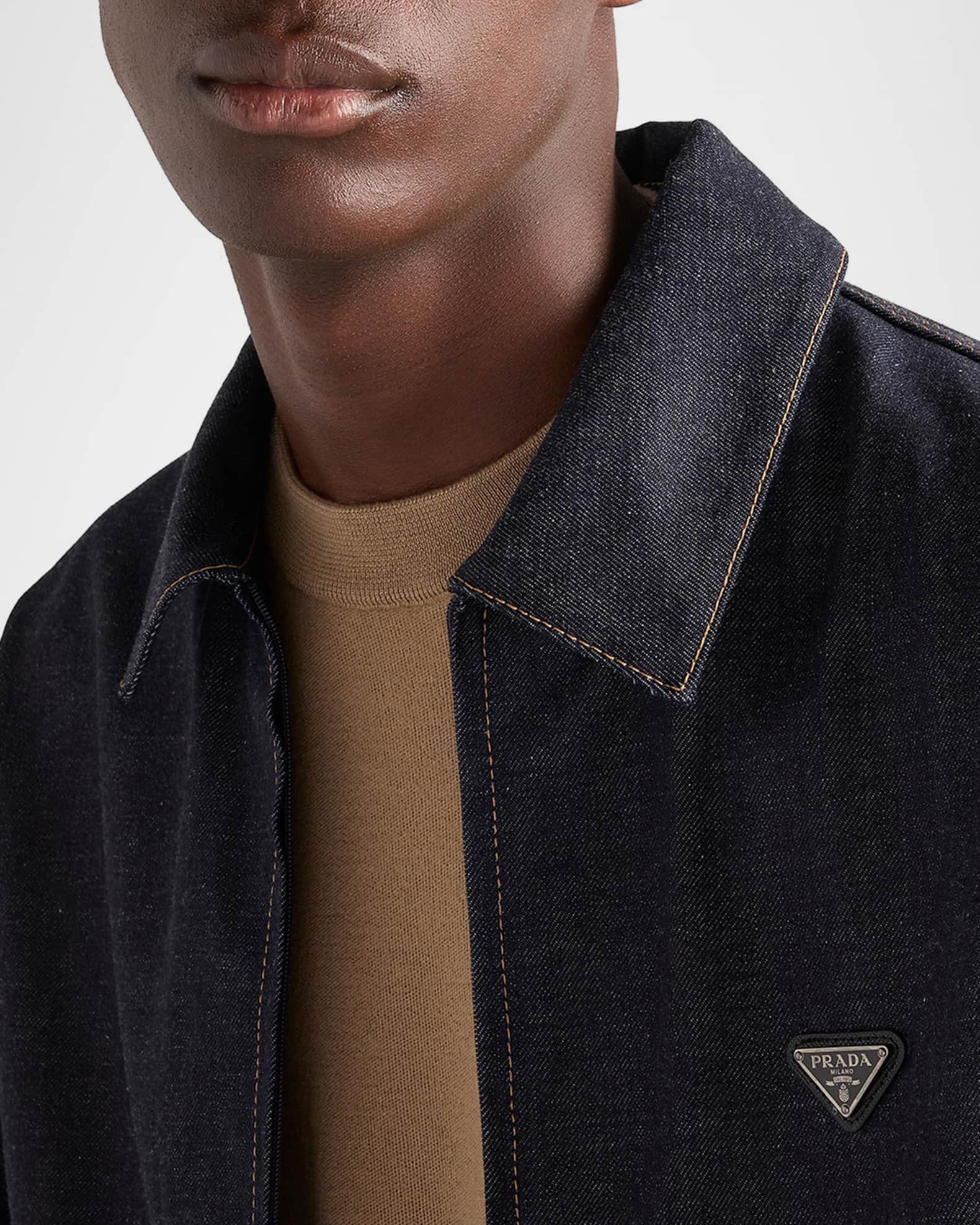 Prada Men's Denim Zip Shirt Jacket | Neiman Marcus